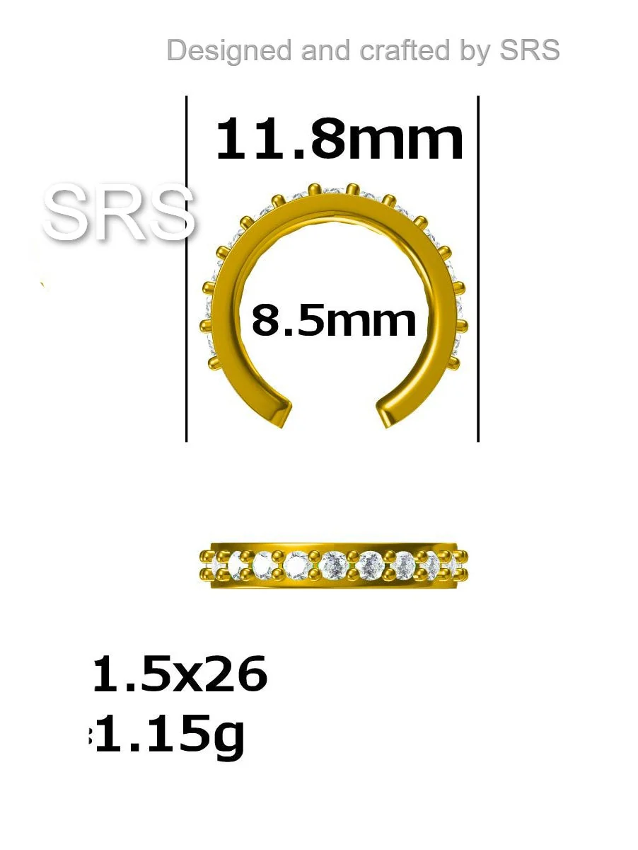 Gradient Colour Ear Cuff in Sterling Silver, Ombre Ear Cuff, Simple Piercing Free Earrings, Minimalist Ear Cuff, - Image 10