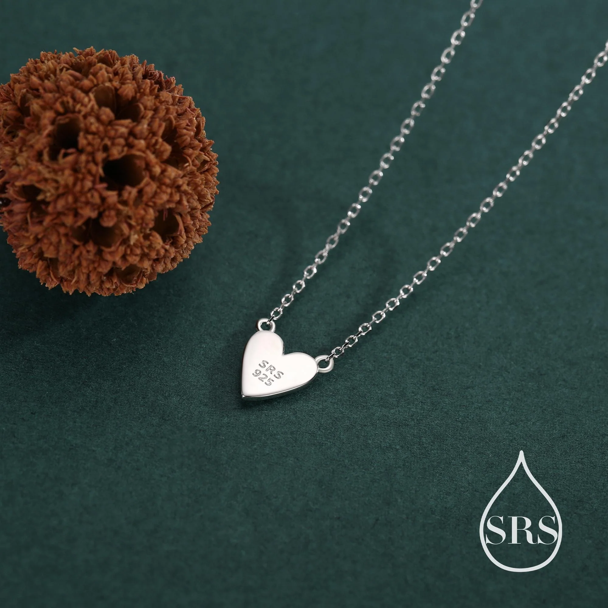 Red Enamel Heart Pendant Necklace in Sterling Silver, Red Heart Necklace, Dainty and Tiny - Image 4