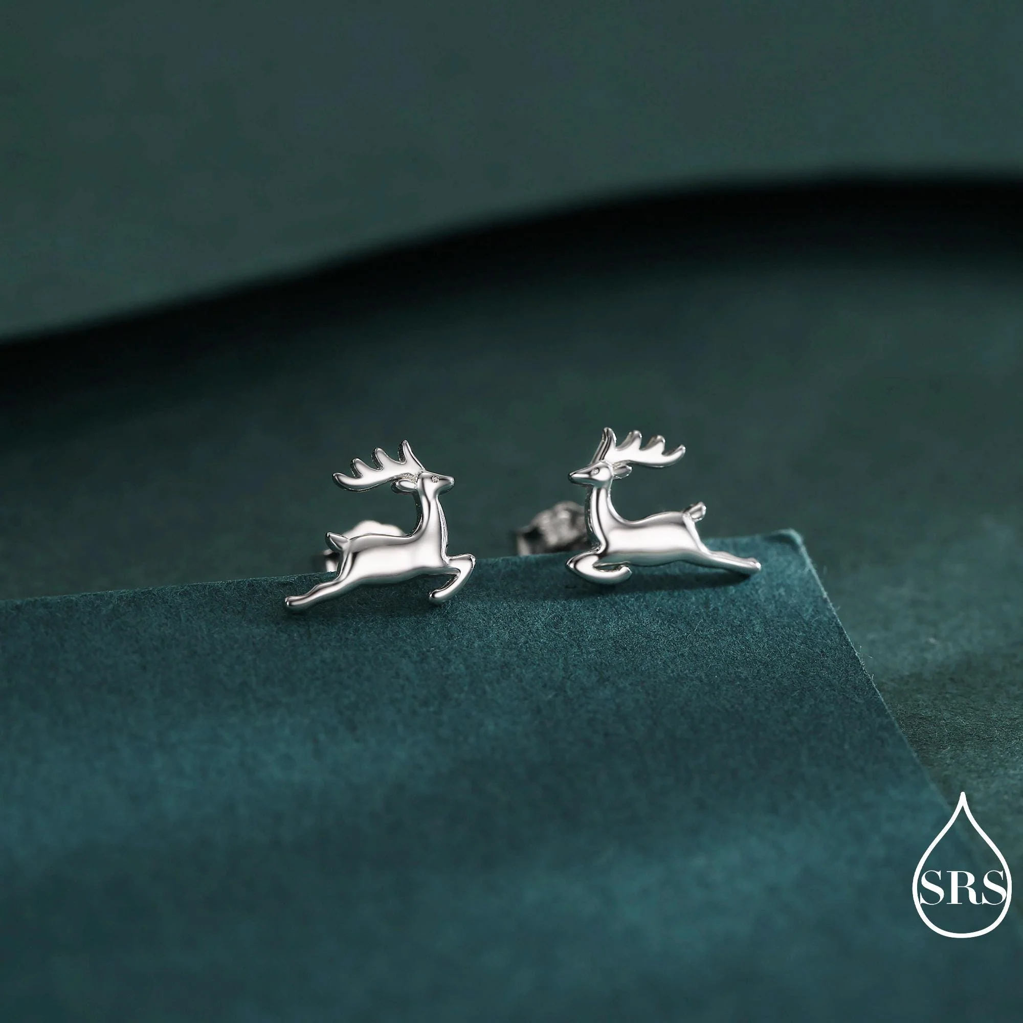Running Reindeer Stud Earrings in Sterling Silver, Silver or Gold, Nature Inspired Animal Earrings - Image 6