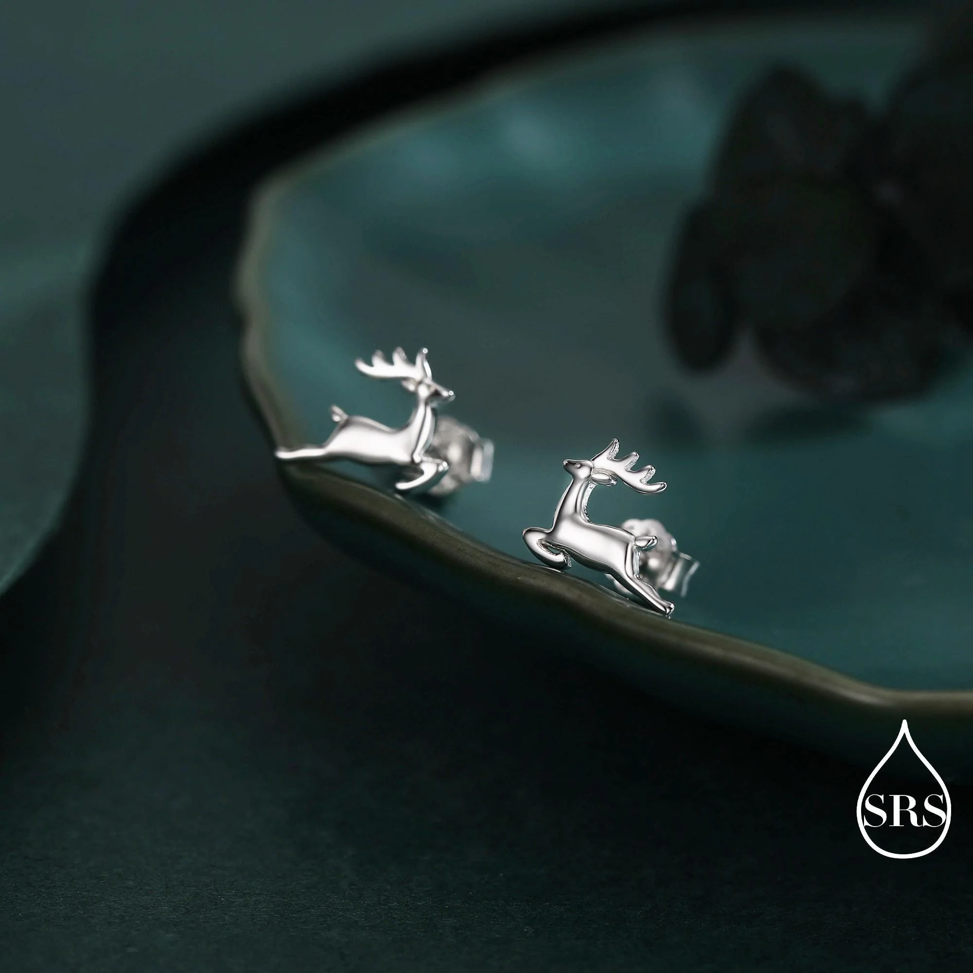 Running Reindeer Stud Earrings in Sterling Silver, Silver or Gold, Nature Inspired Animal Earrings - Image 7