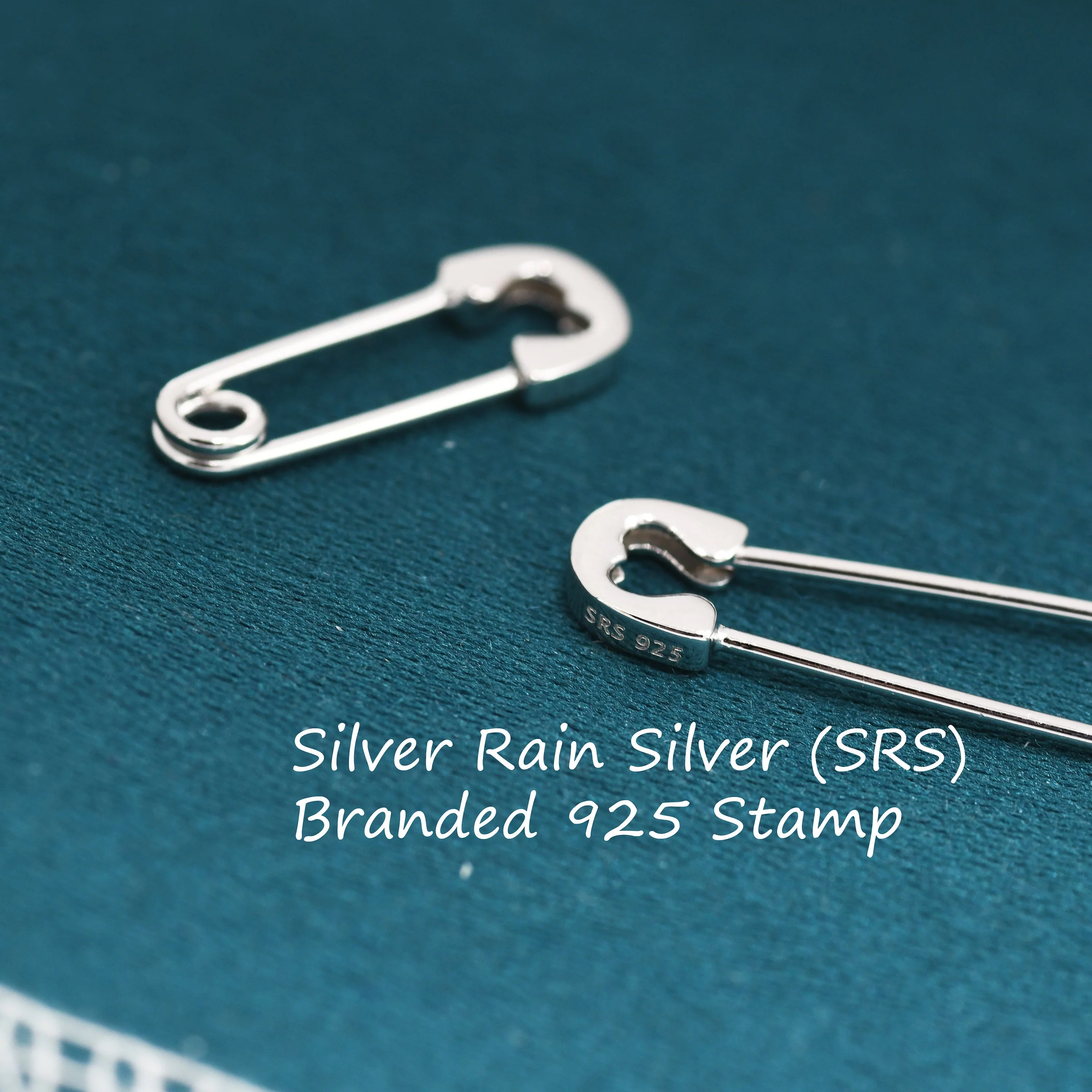 Safety Pin Hoop Earrings in Sterling Silver, Silver, Gold or Black Rhodium, Available in 3 Sizes, Safety Pin Earrings, Silver or Black - Image 3
