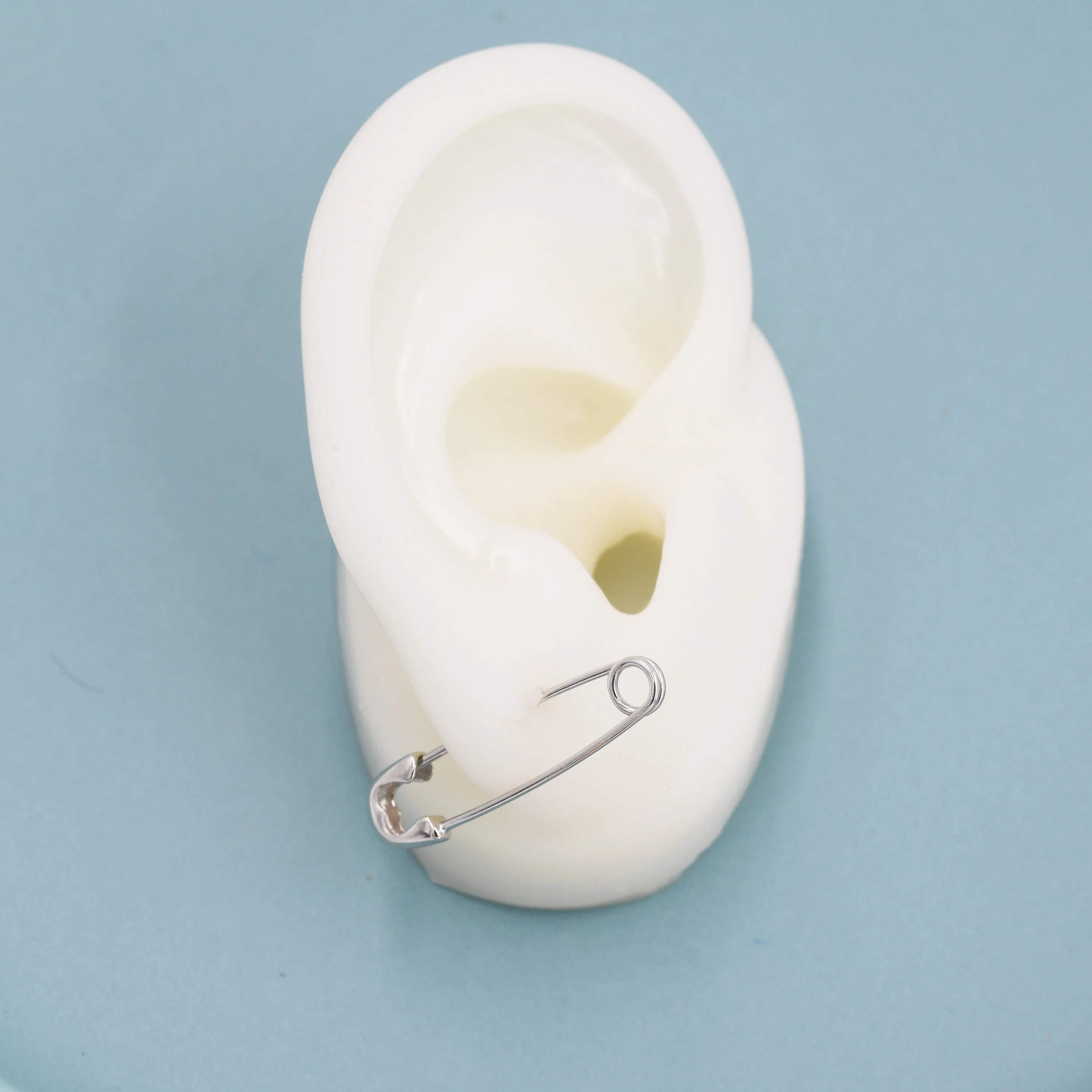 Safety Pin Hoop Earrings in Sterling Silver, Silver, Gold or Black Rhodium, Available in 3 Sizes, Safety Pin Earrings, Silver or Black - Image 9