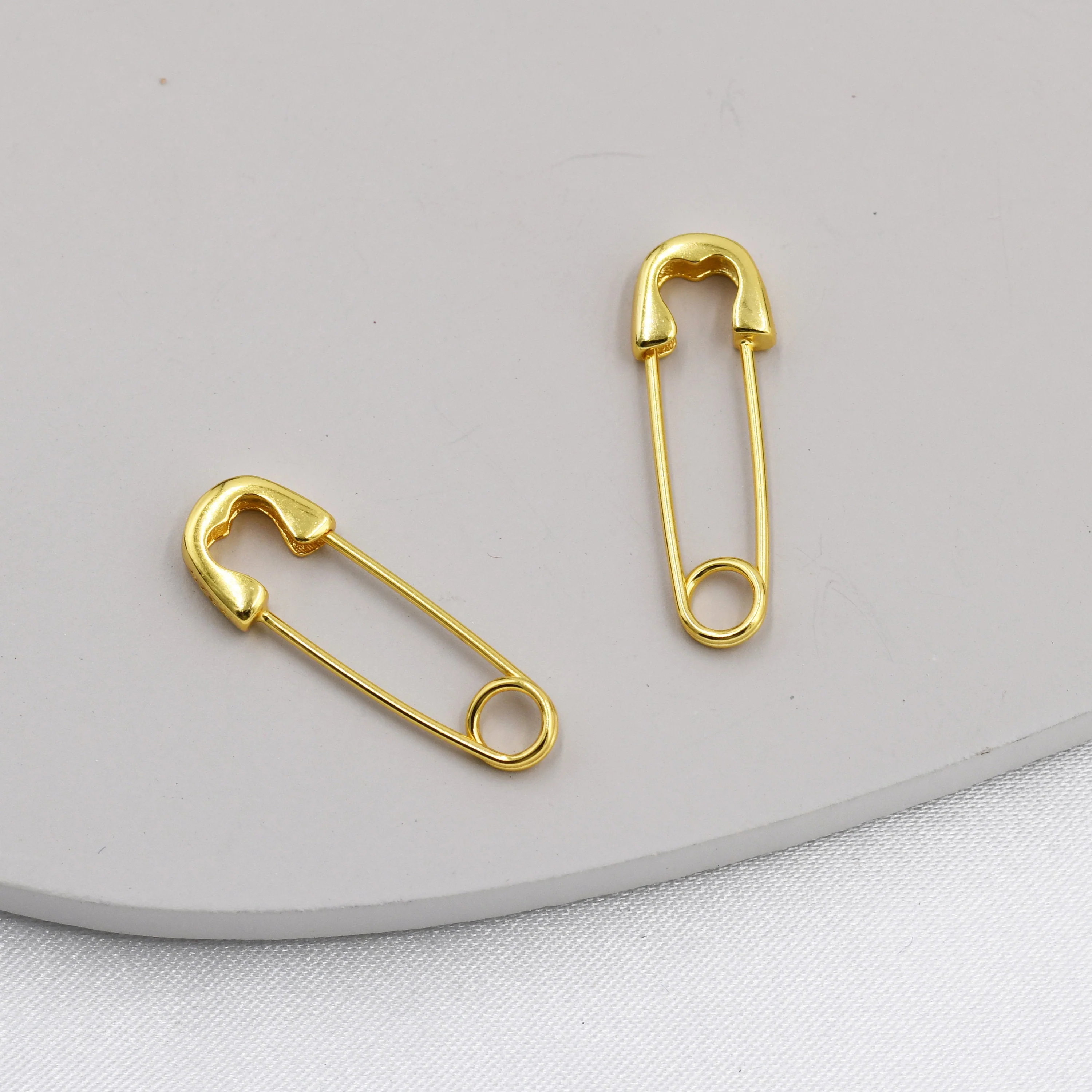 Safety Pin Hoop Earrings in Sterling Silver, Available in 3 Sizes, Safety Pin Earrings, Silver or Gold - Image 4