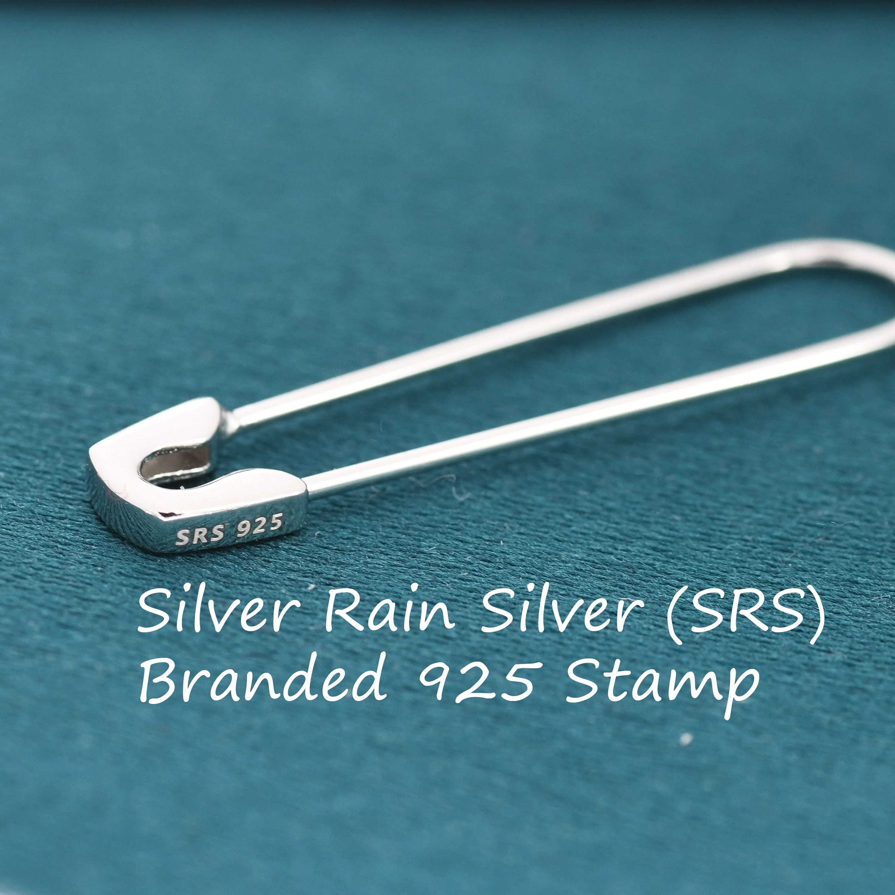 Safety Pin Pull Through Drop Earrings in Sterling Silver, Silve, Gold, Rose Gold or Black, Fun Quirky Punk Rock Jewellery - Image 3