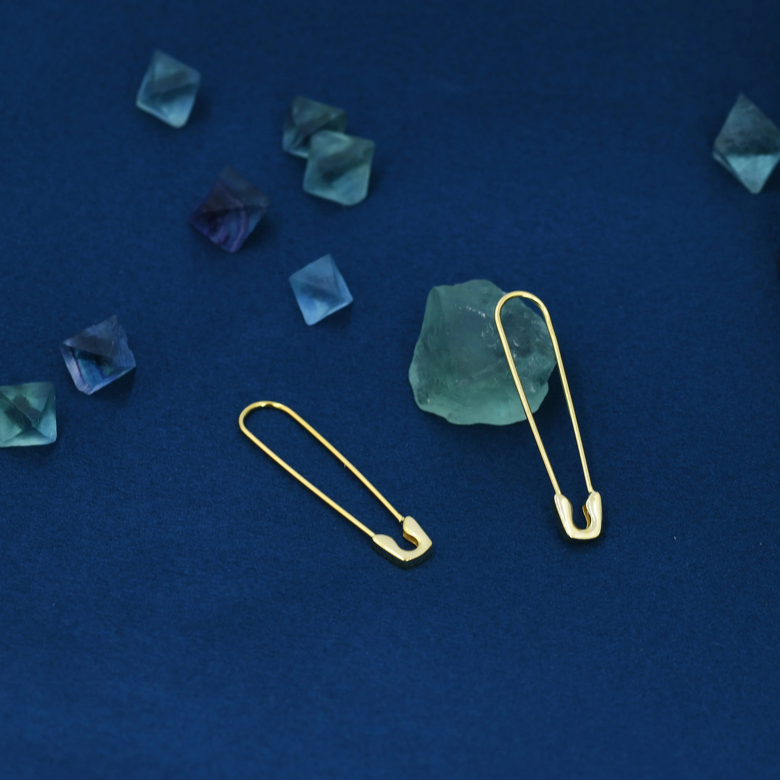 Safety Pin Pull Through Drop Earrings in Sterling Silver, Silve, Gold, Rose Gold or Black, Fun Quirky Punk Rock Jewellery - Image 7