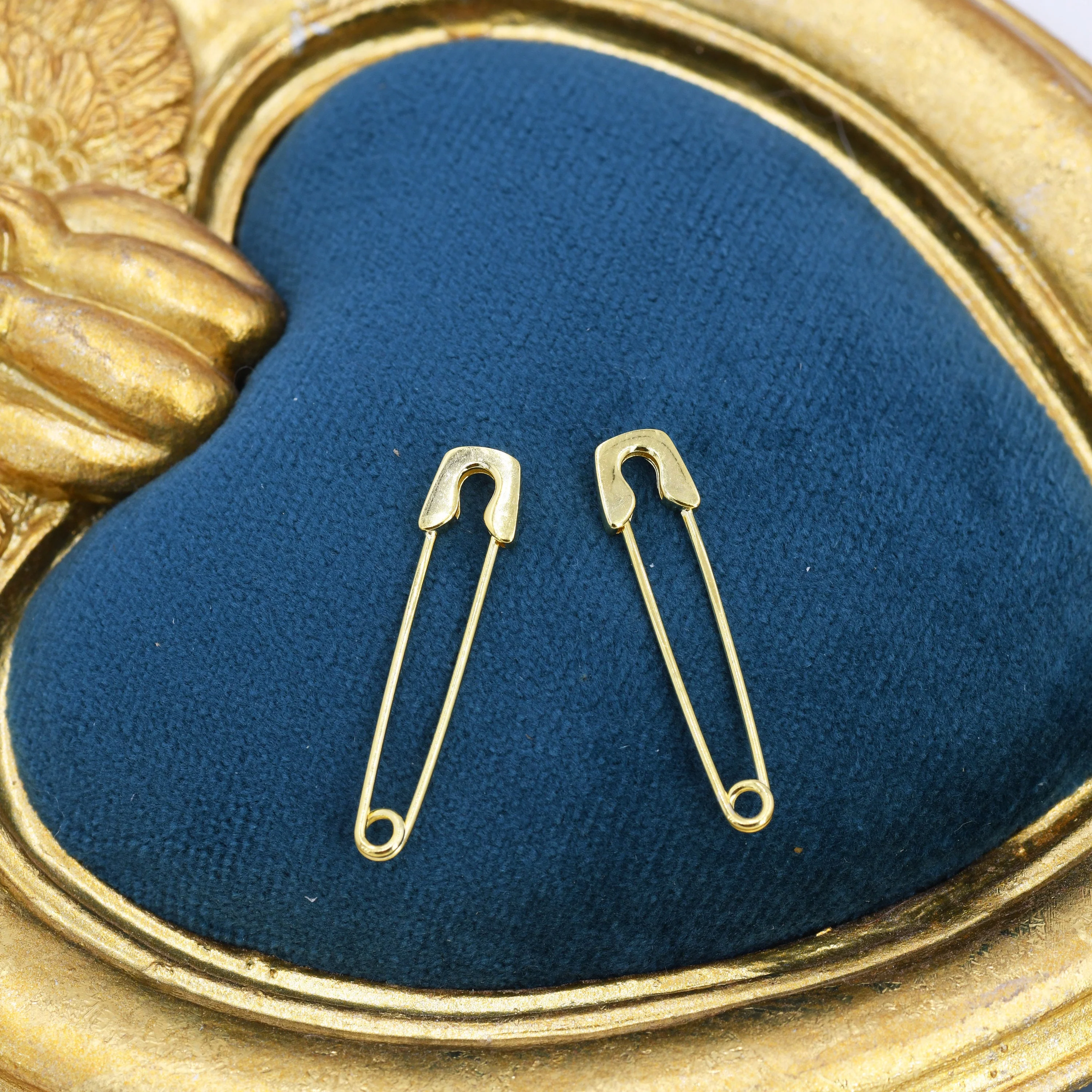 Safety Pin Pull Through Drop Earrings in Sterling Silver, Silver, Gold and Rose Gold, Fun Quirky Punk Rock Jewellery - Image 4