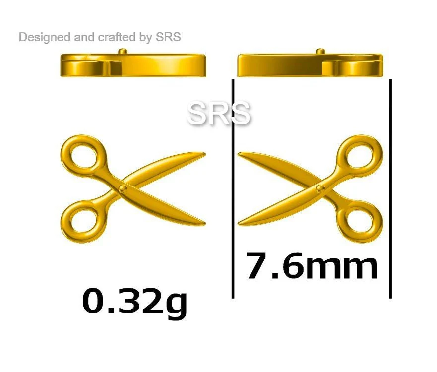Scissors Stud Earrings in Sterling Silver, Silver or Gold, Scissor Earrings - Image 10