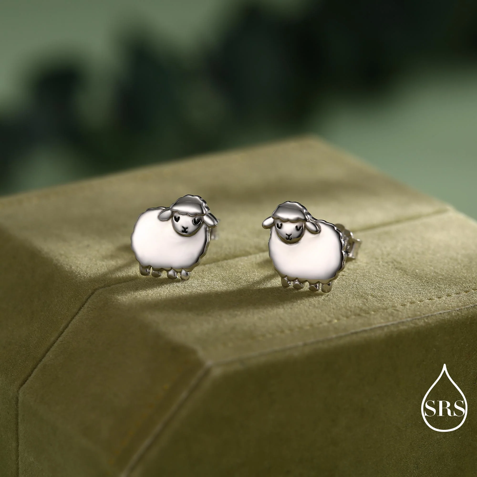 Sheep stud earrings in Sterling Silver, Fluffy Sheep Earrings, Nature Inspired, Pet Lover - Image 3