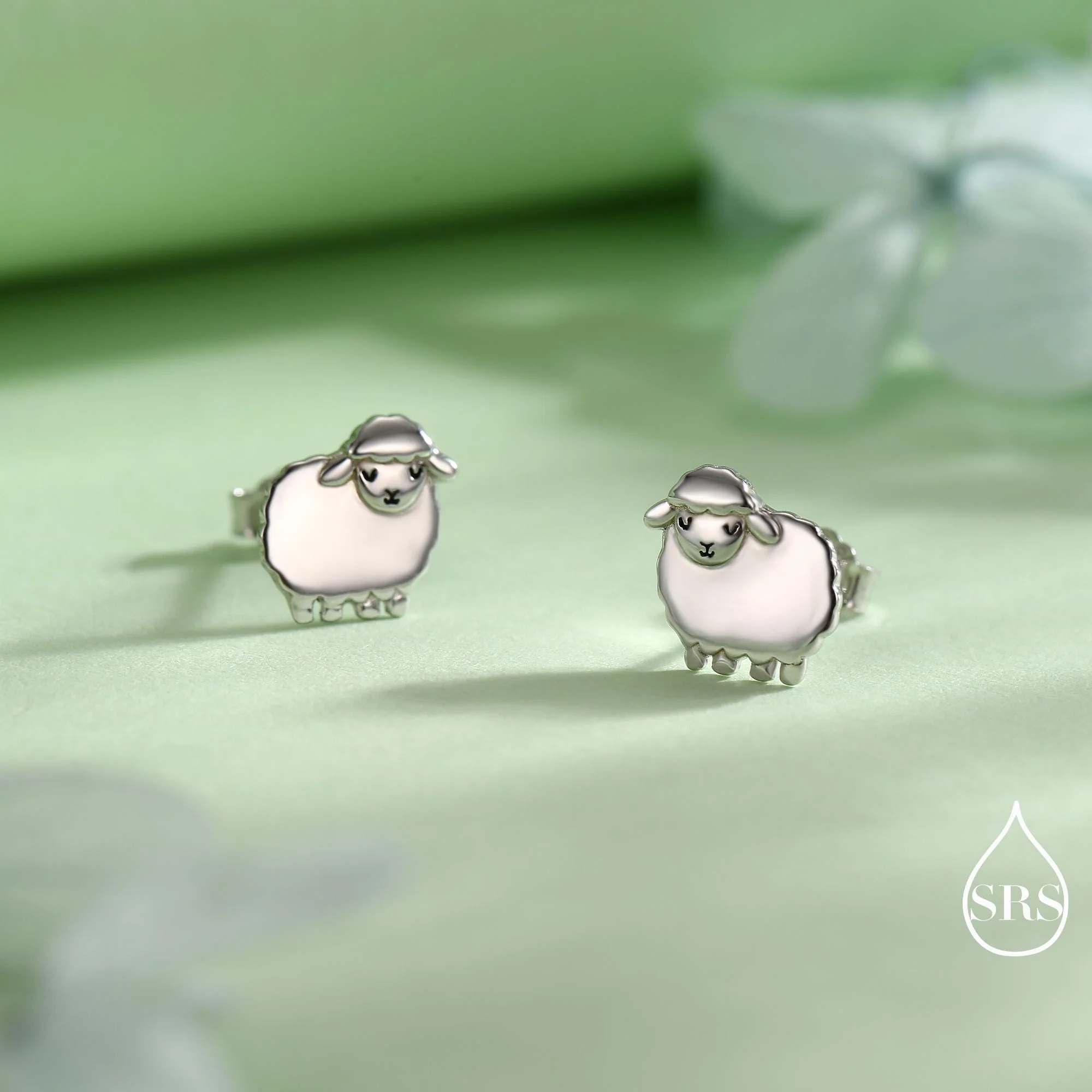 Sheep stud earrings in Sterling Silver, Fluffy Sheep Earrings, Nature Inspired, Pet Lover - Image 4