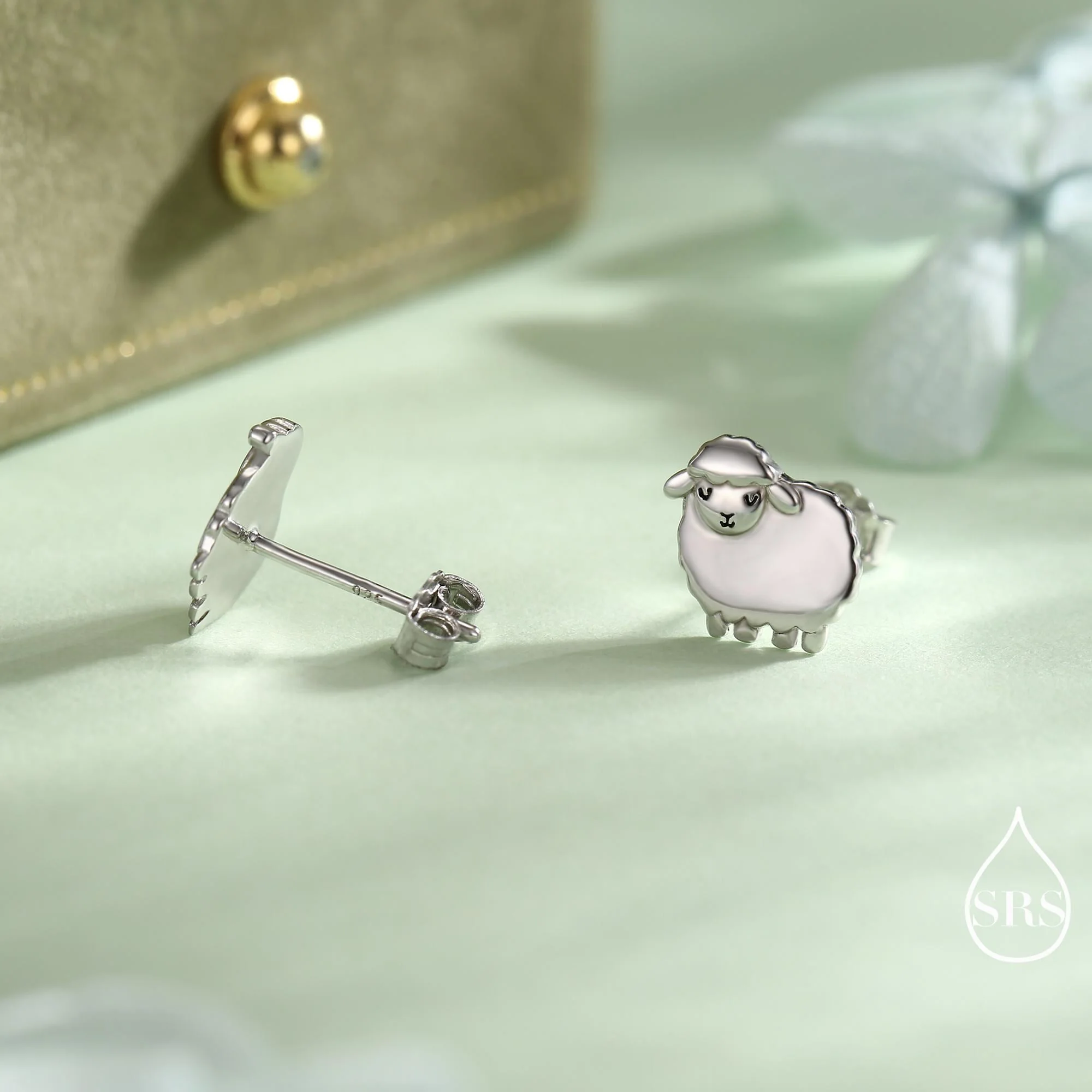 Sheep stud earrings in Sterling Silver, Fluffy Sheep Earrings, Nature Inspired, Pet Lover - Image 5