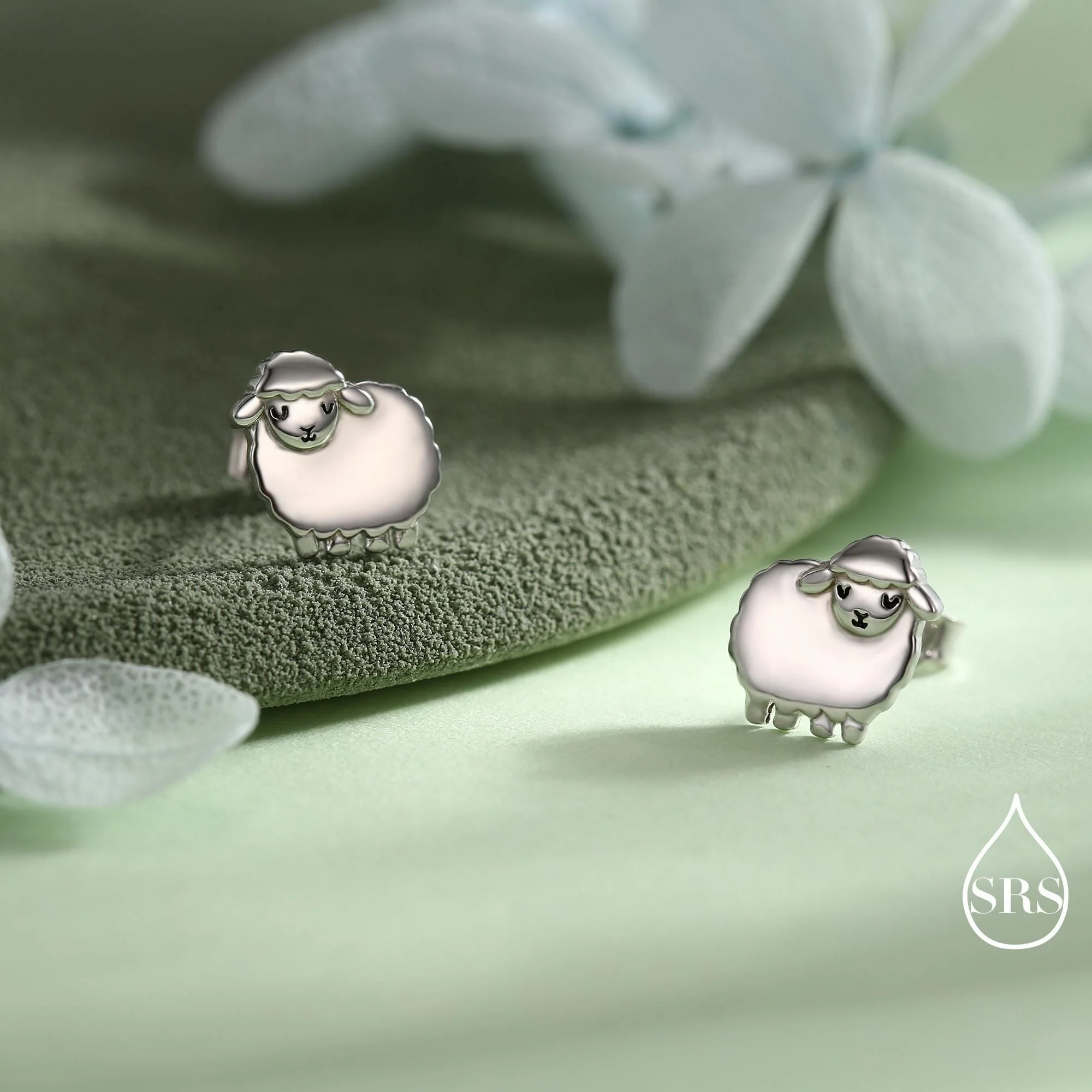 Sheep stud earrings in Sterling Silver, Fluffy Sheep Earrings, Nature Inspired, Pet Lover - Image 6