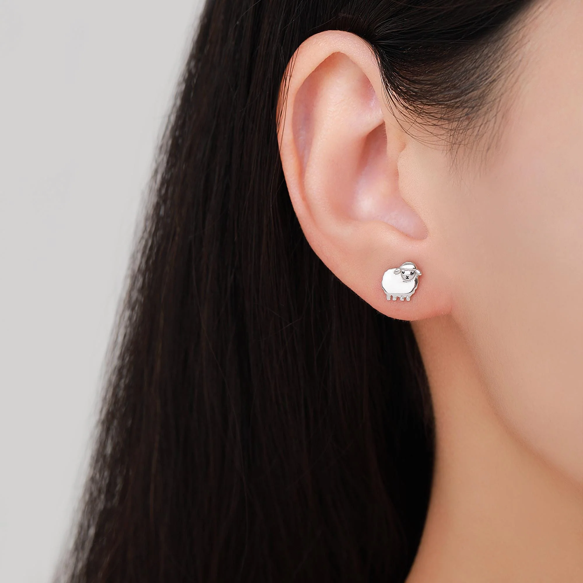Sheep stud earrings in Sterling Silver, Fluffy Sheep Earrings, Nature Inspired, Pet Lover - Image 7