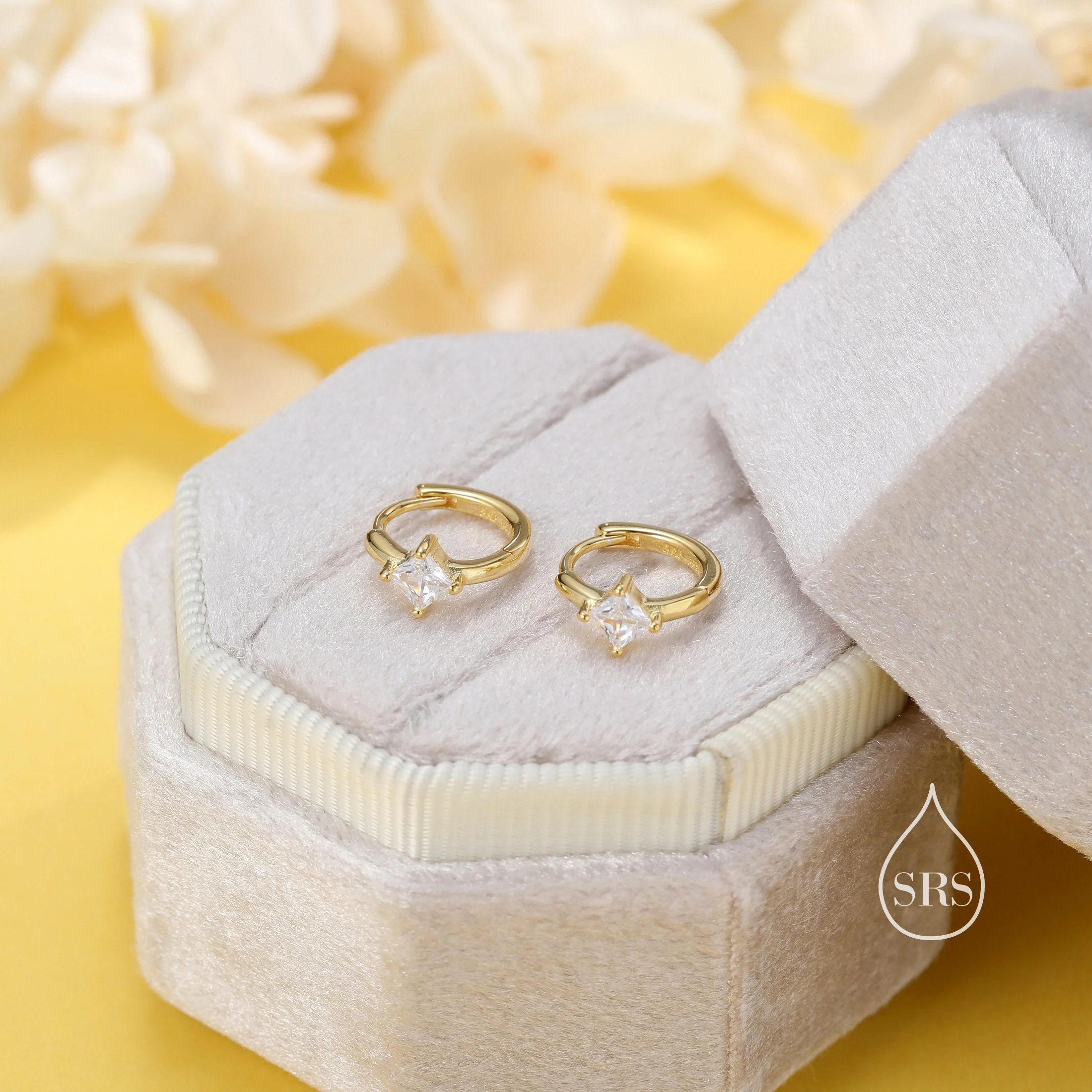 Single CZ Crystal Huggie Hoop in Sterling Silver, Silver or Gold, Minimalist Simple Hoop Earrings - Image 7