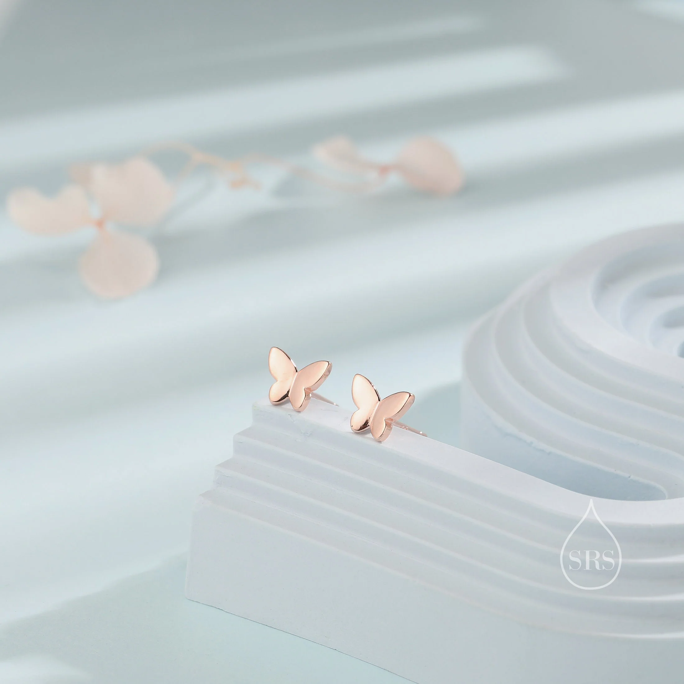 Small Butterfly Stud Earrings in Sterling Silver, Silver, Gold or Rose Gold, Butterfly Earrings, Animal Earrings, Small Butterfly Earrings - Image 3