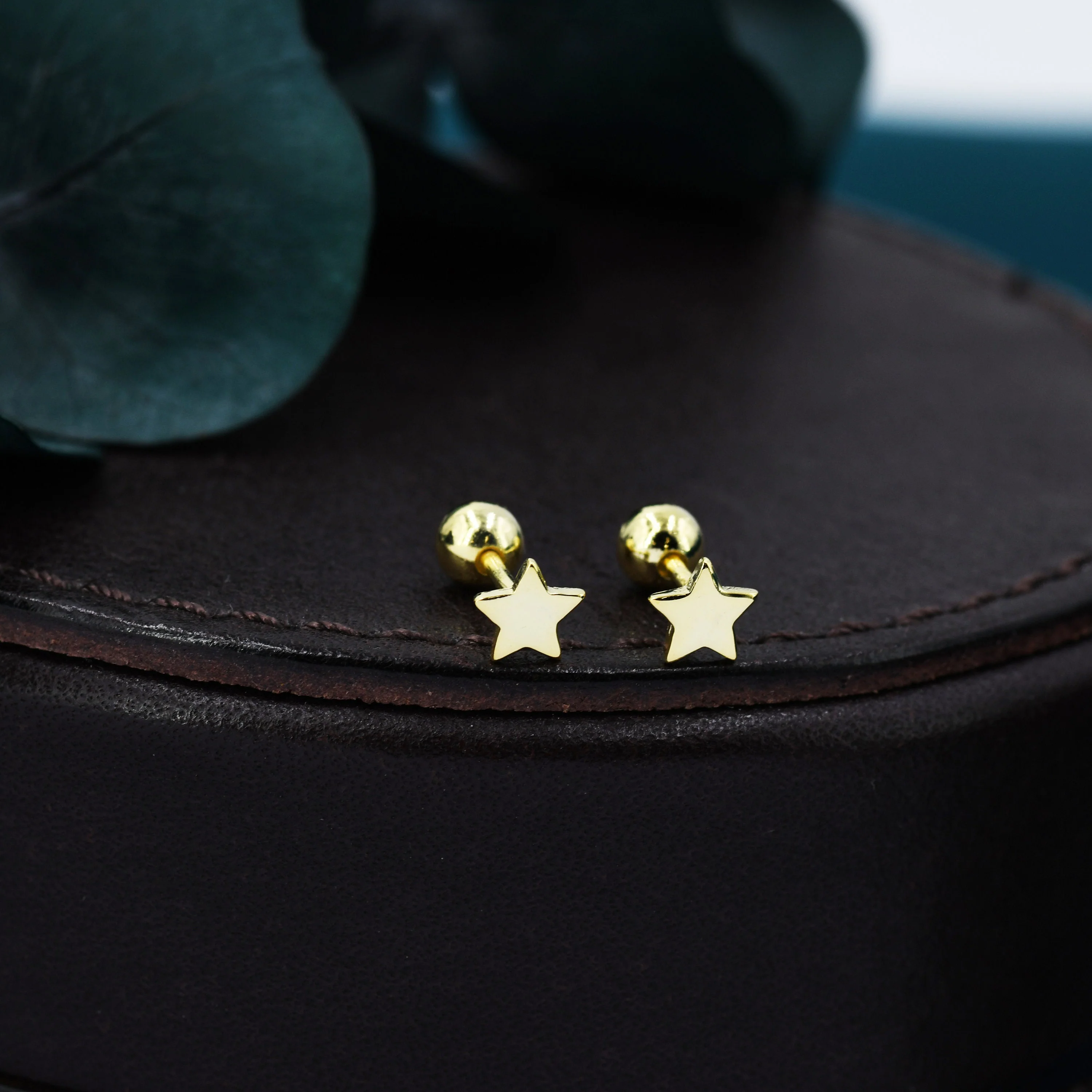 Tiny Star 18G Screw Back Earrings in Sterling Silver - Image 5