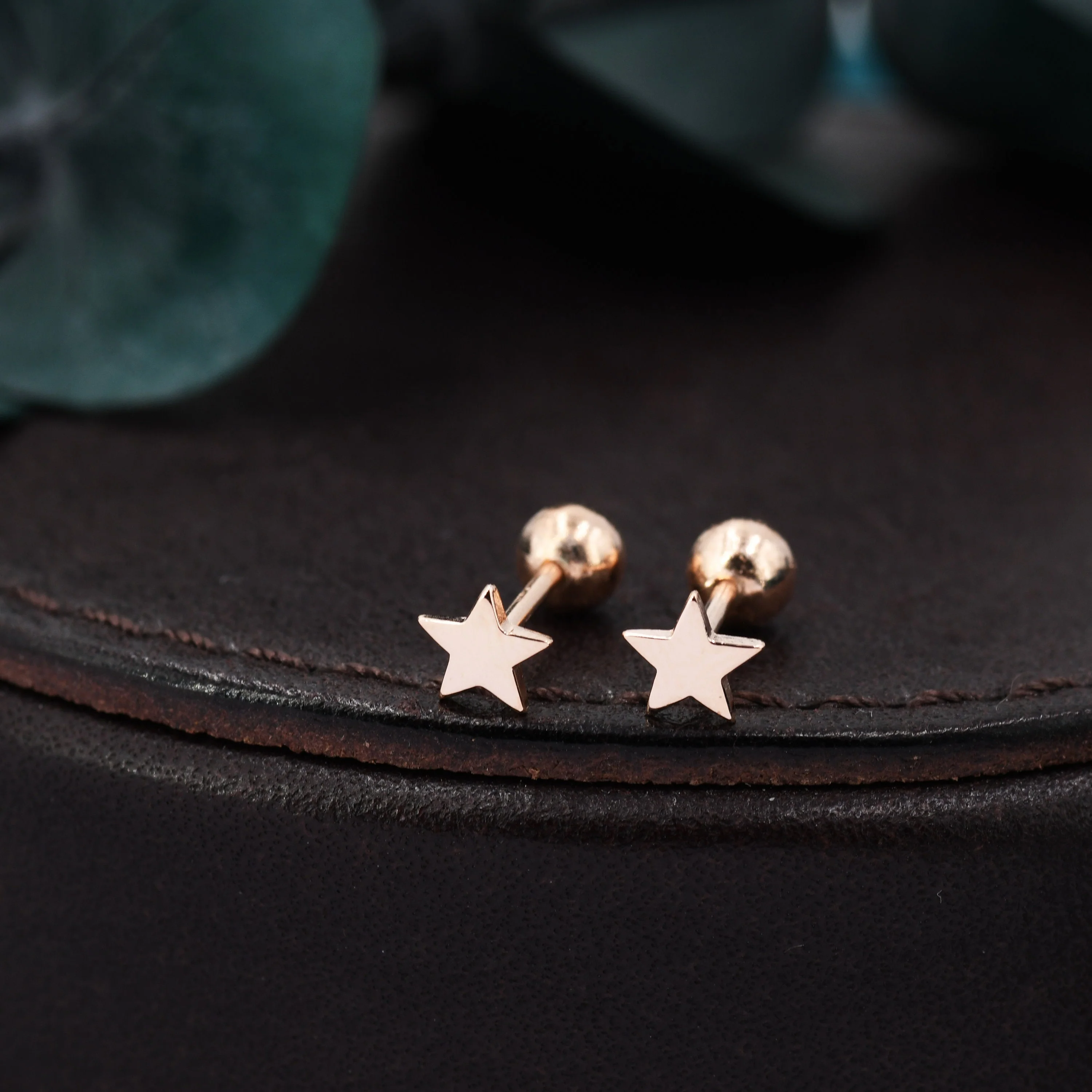 Tiny Star 18G Screw Back Earrings in Sterling Silver - Image 6
