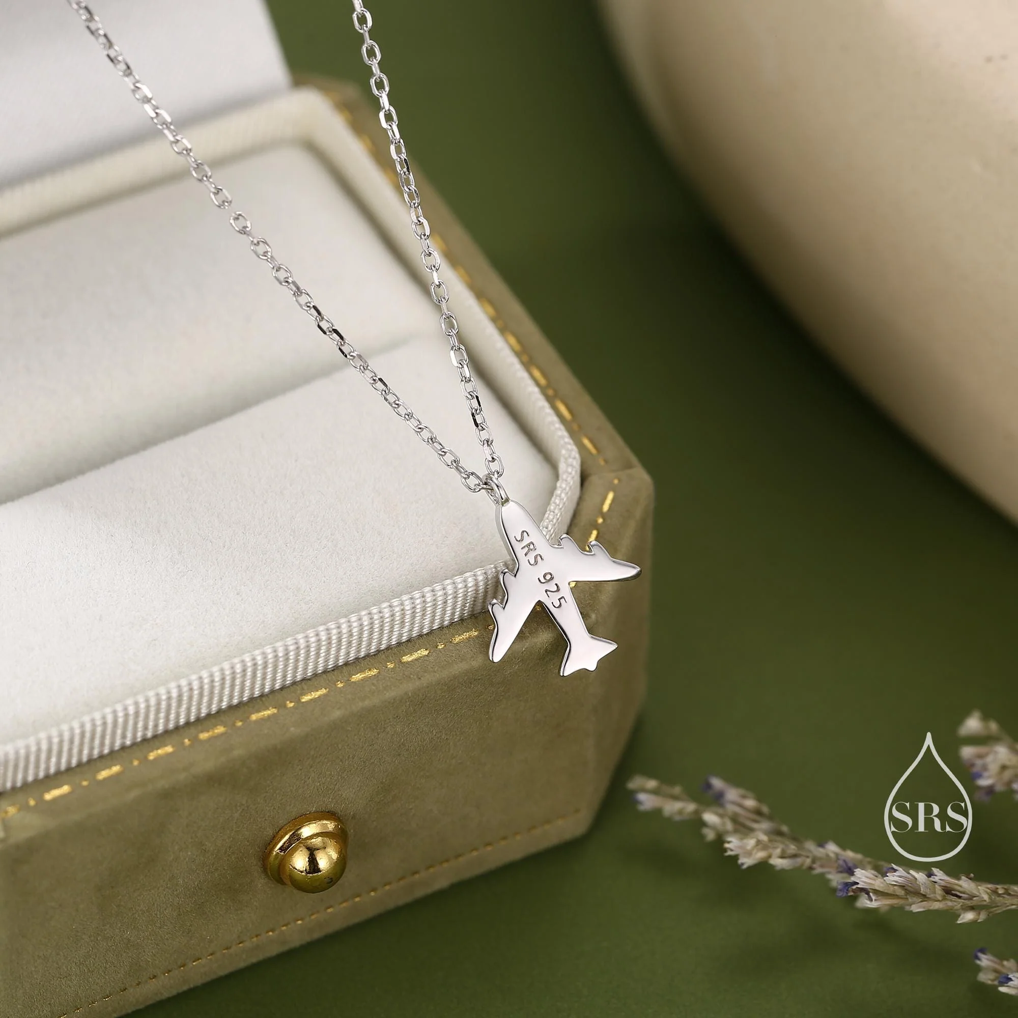 Small Plane Pendant Necklace in Sterling Silver, Silver or Gold or Rose Gold, Aeroplane Necklace, Small Airplane Pendant - Image 4