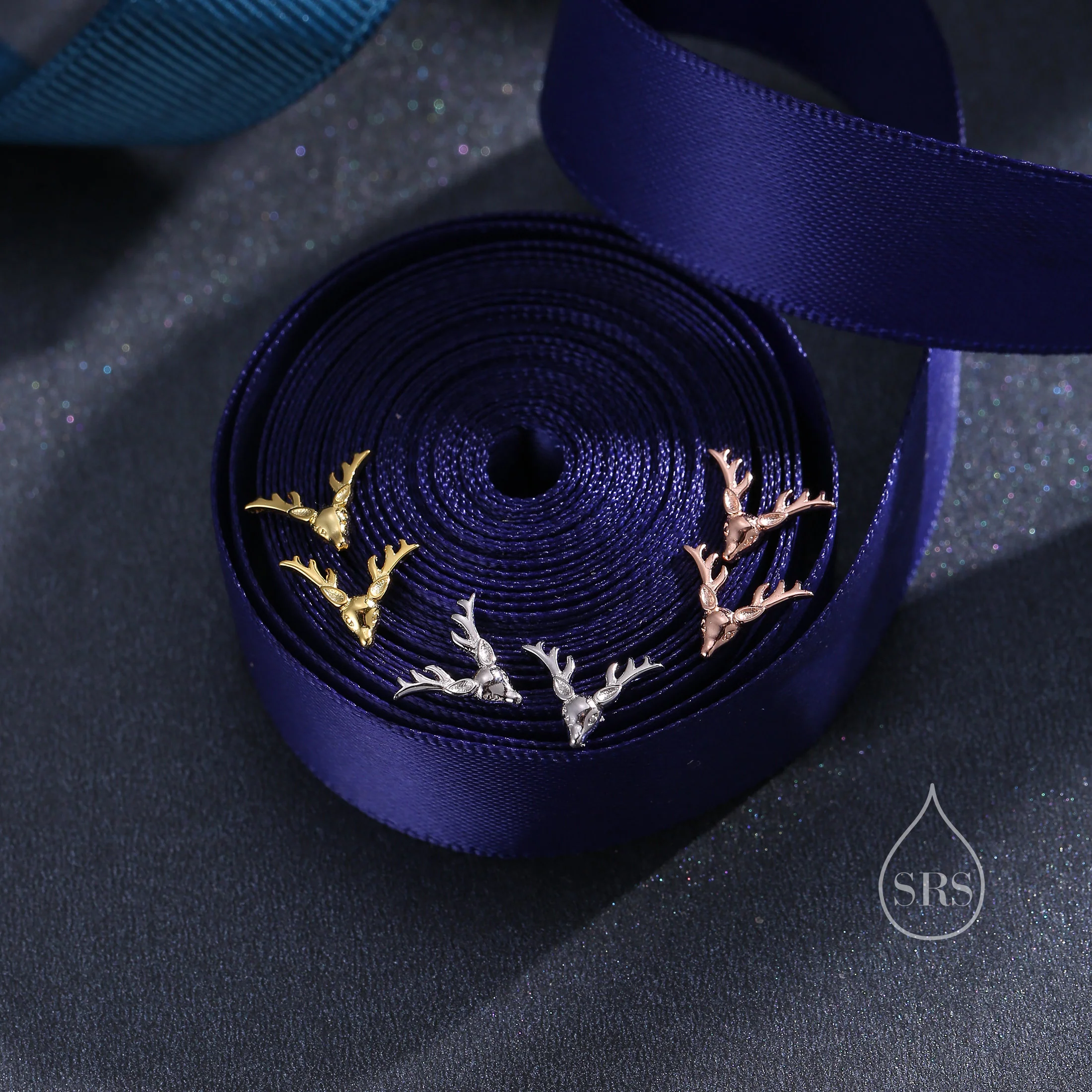 Small Stag Head Stud Earrings in Sterling Silver, Silver, Gold or Rose Gold, Stag Deer Earrings, Animal Earrings, Small Animal Earrings - Image 6