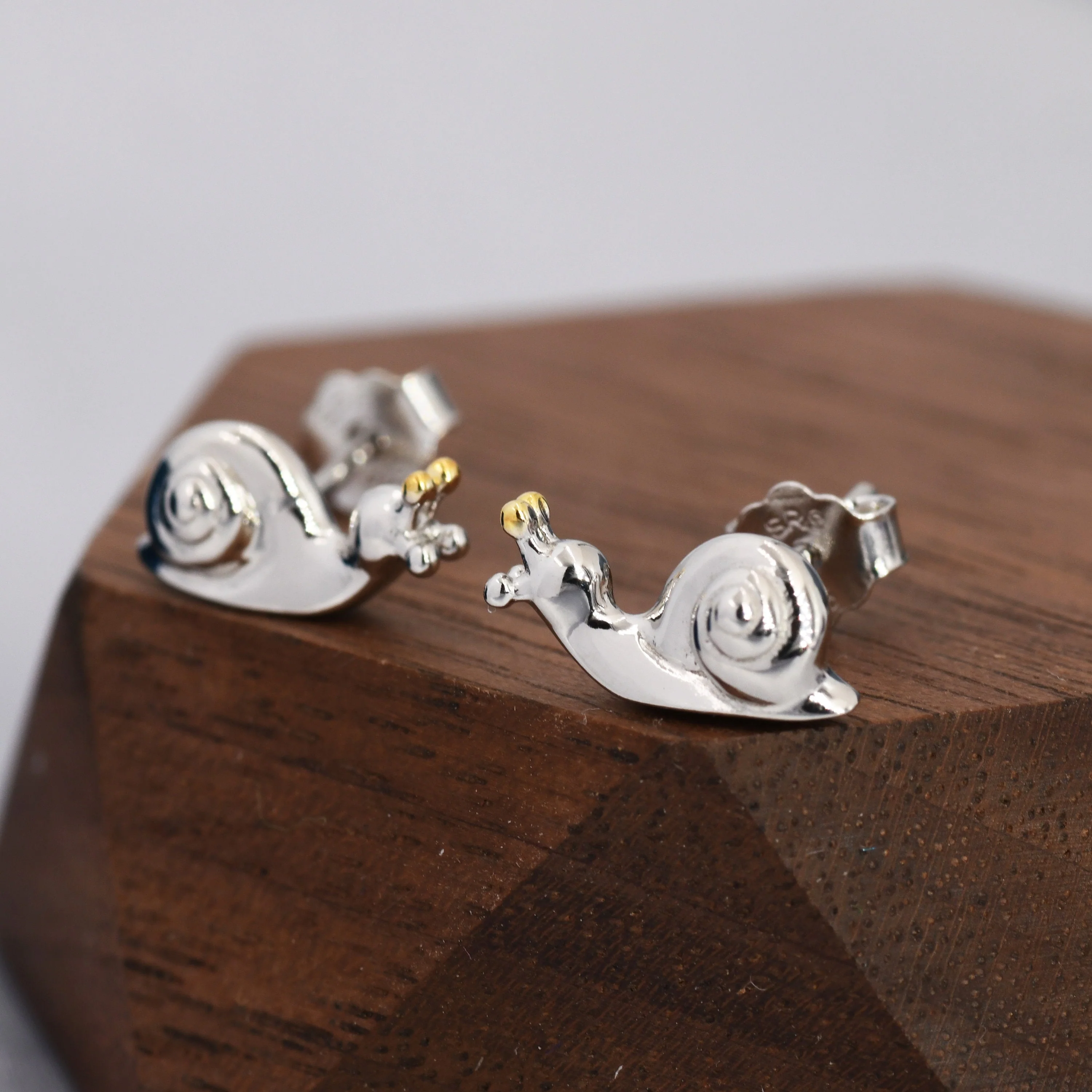 Snail Stud Earrings in Sterling Silver,  Cute Snail Earrings, Silver Animal Earrings, Nature Inspired Jewellery - Image 9