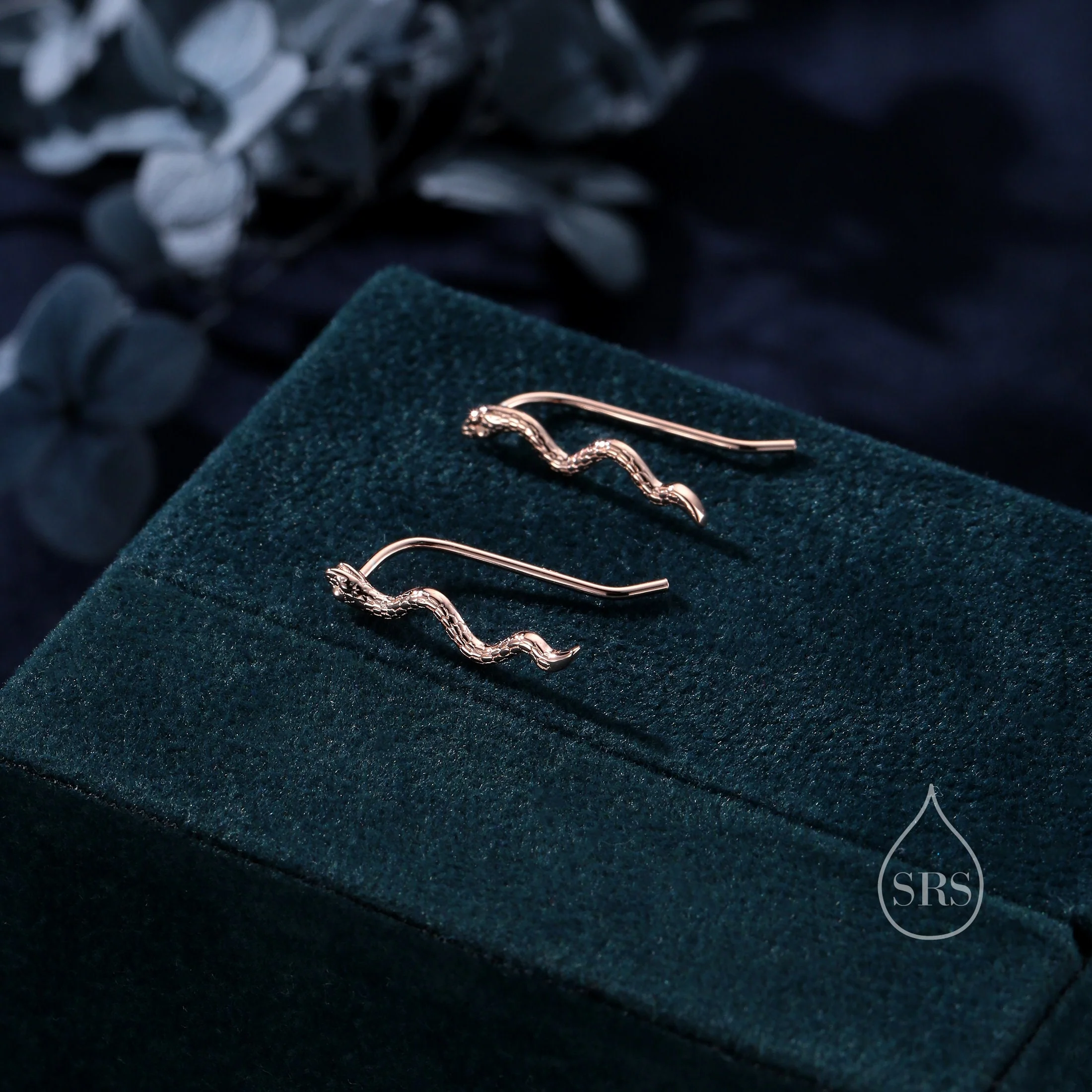 Snake Crawler Earrings in Sterling Silver, Silver or Gold or Rose Gold, Snake Ear Crawlers, Snake Earrings - Image 5