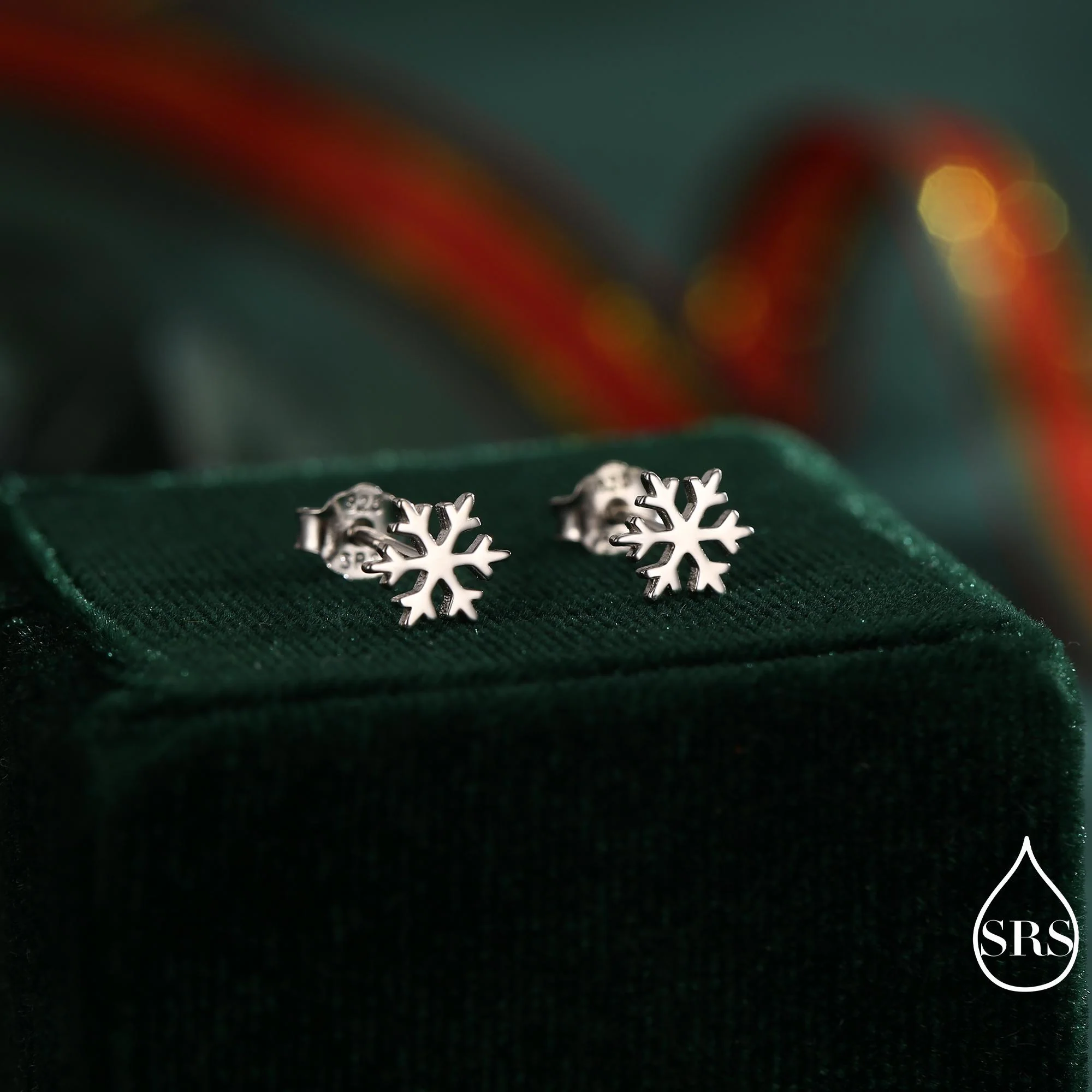 Snowflake Stud Earrings in Sterling Silver, Snow Earrings, Available in Three Finishes - Silver, Gold and Rose Gold, Dainty Snowflake - Image 10