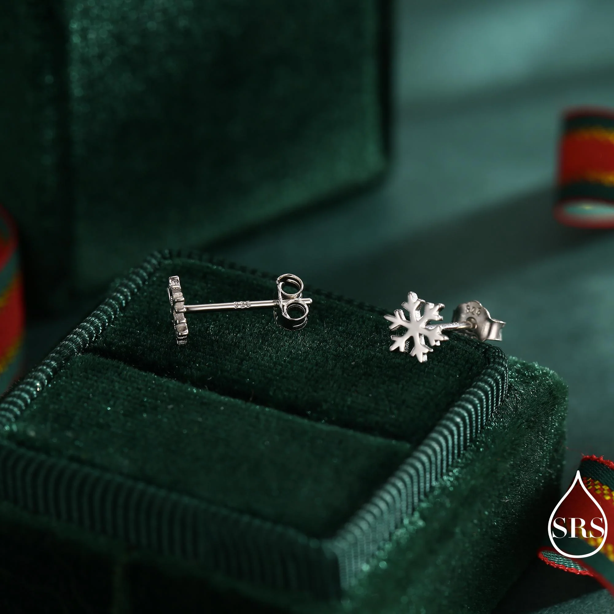 Snowflake Stud Earrings in Sterling Silver, Snow Earrings, Available in Three Finishes - Silver, Gold and Rose Gold, Dainty Snowflake - Image 11