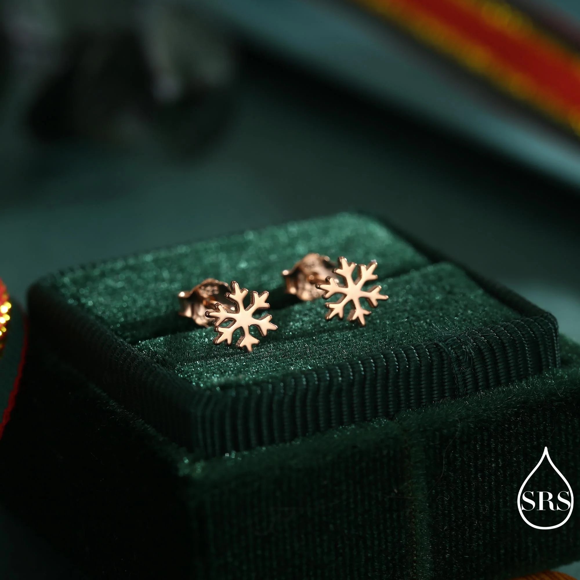 Snowflake Stud Earrings in Sterling Silver, Snow Earrings, Available in Three Finishes - Silver, Gold and Rose Gold, Dainty Snowflake - Image 13