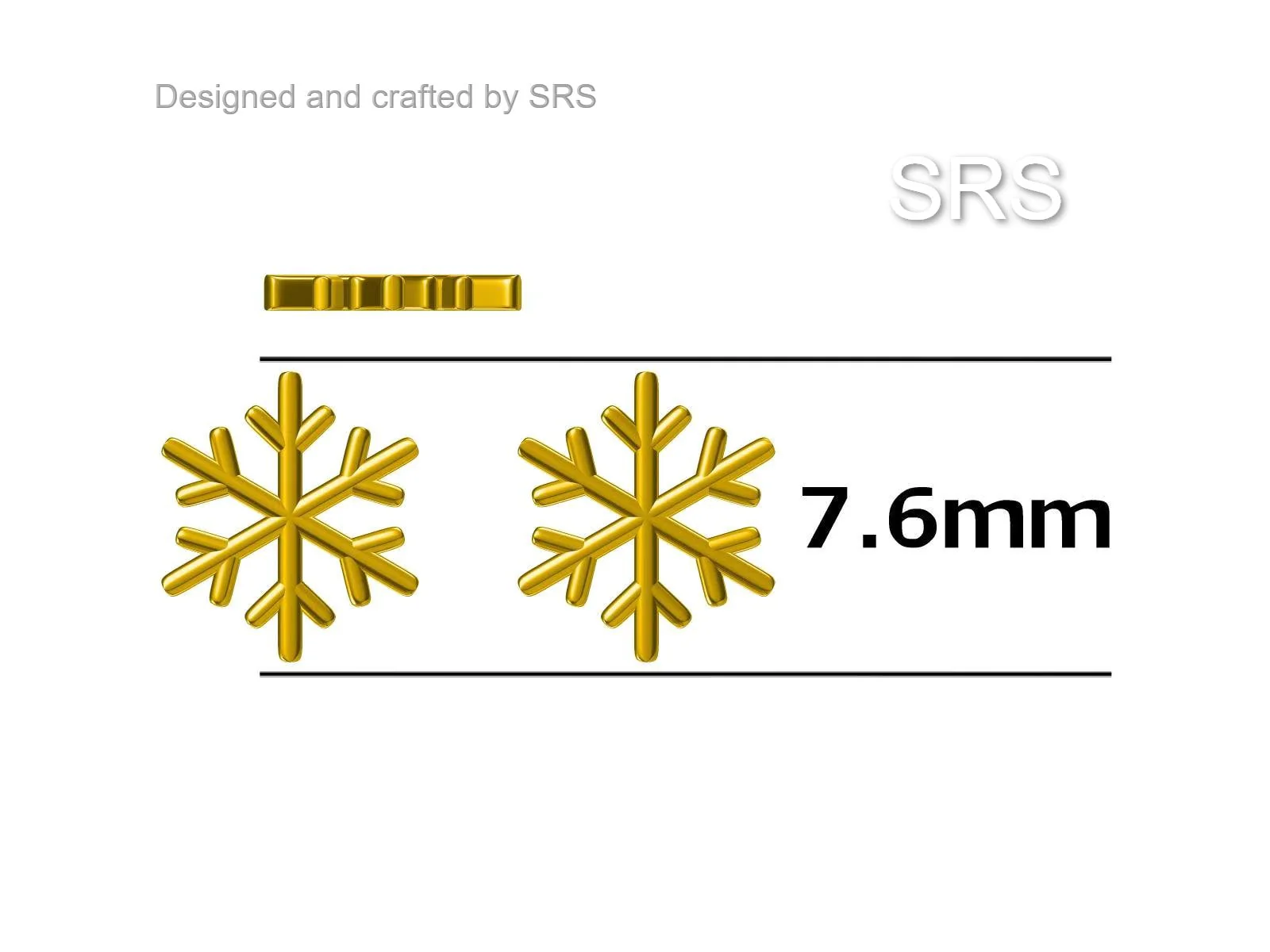 Snowflake Stud Earrings in Sterling Silver, Snow Earrings, Available in Three Finishes - Silver, Gold and Rose Gold, Dainty Snowflake - Image 17
