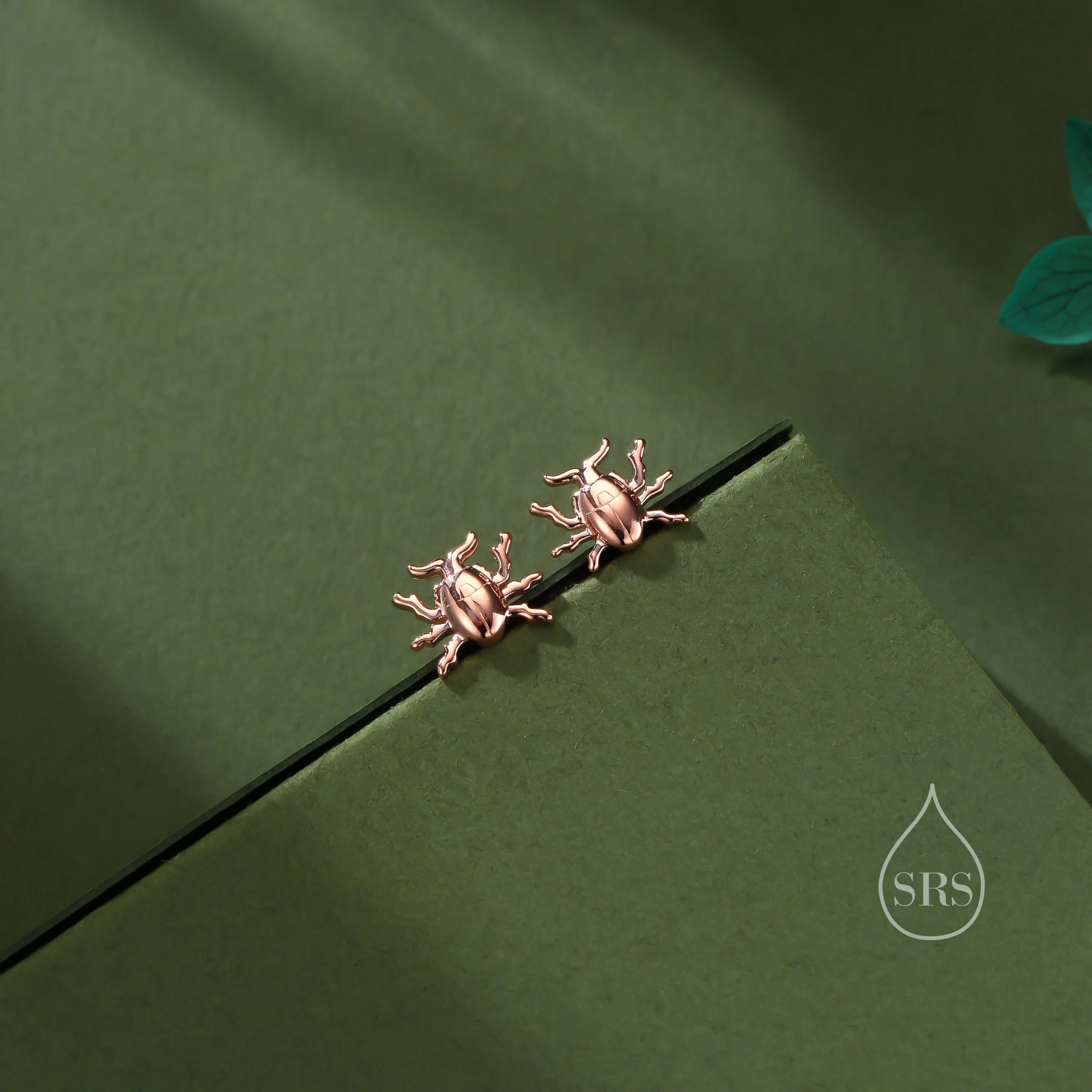 Stag Beetle Stud Earrings in Sterling Silver, Silver, Gold or Rose Gold, Cute Bug Stud, Cute and Quirky Stud Earrings - Image 5