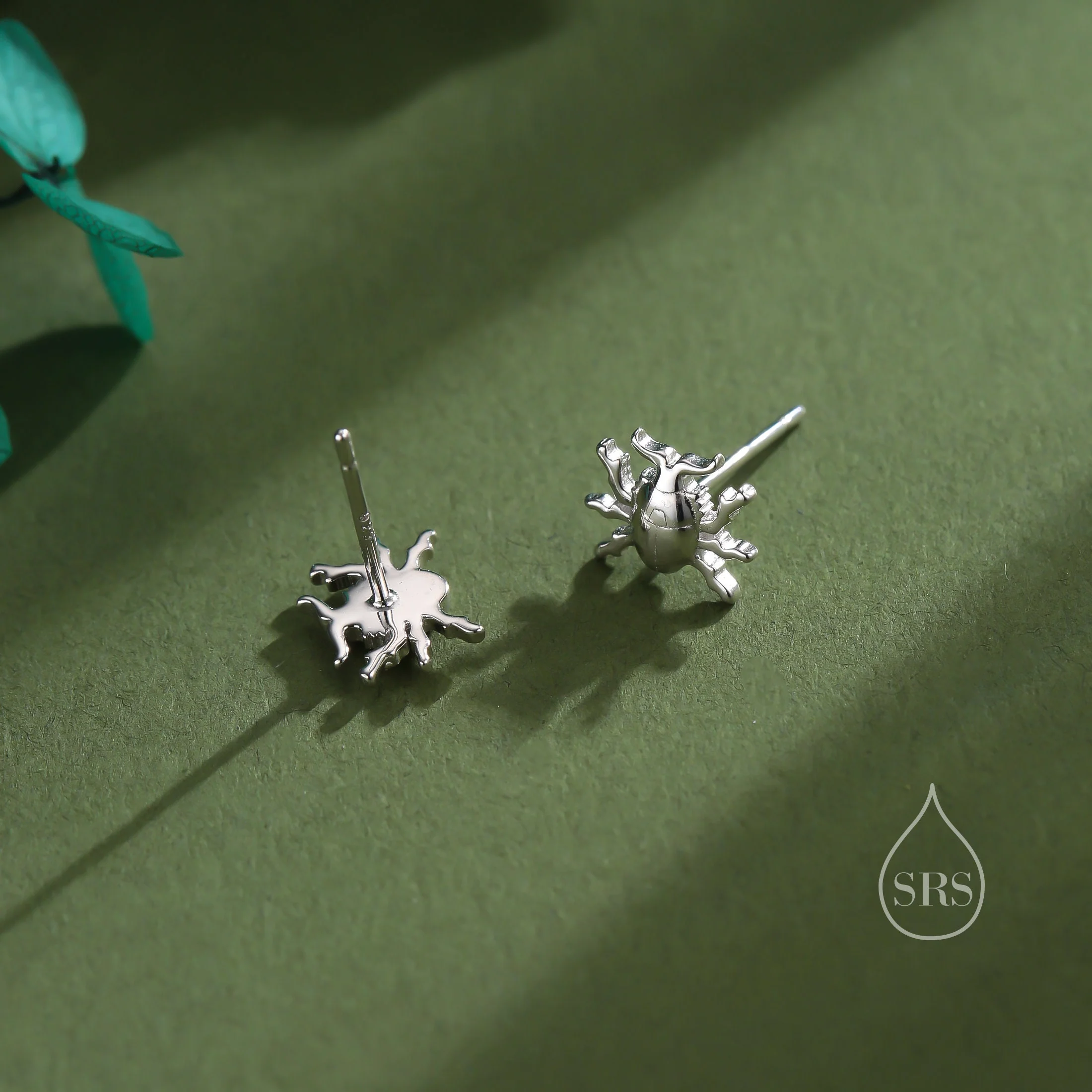 Stag Beetle Stud Earrings in Sterling Silver, Silver, Gold or Rose Gold, Cute Bug Stud, Cute and Quirky Stud Earrings - Image 6