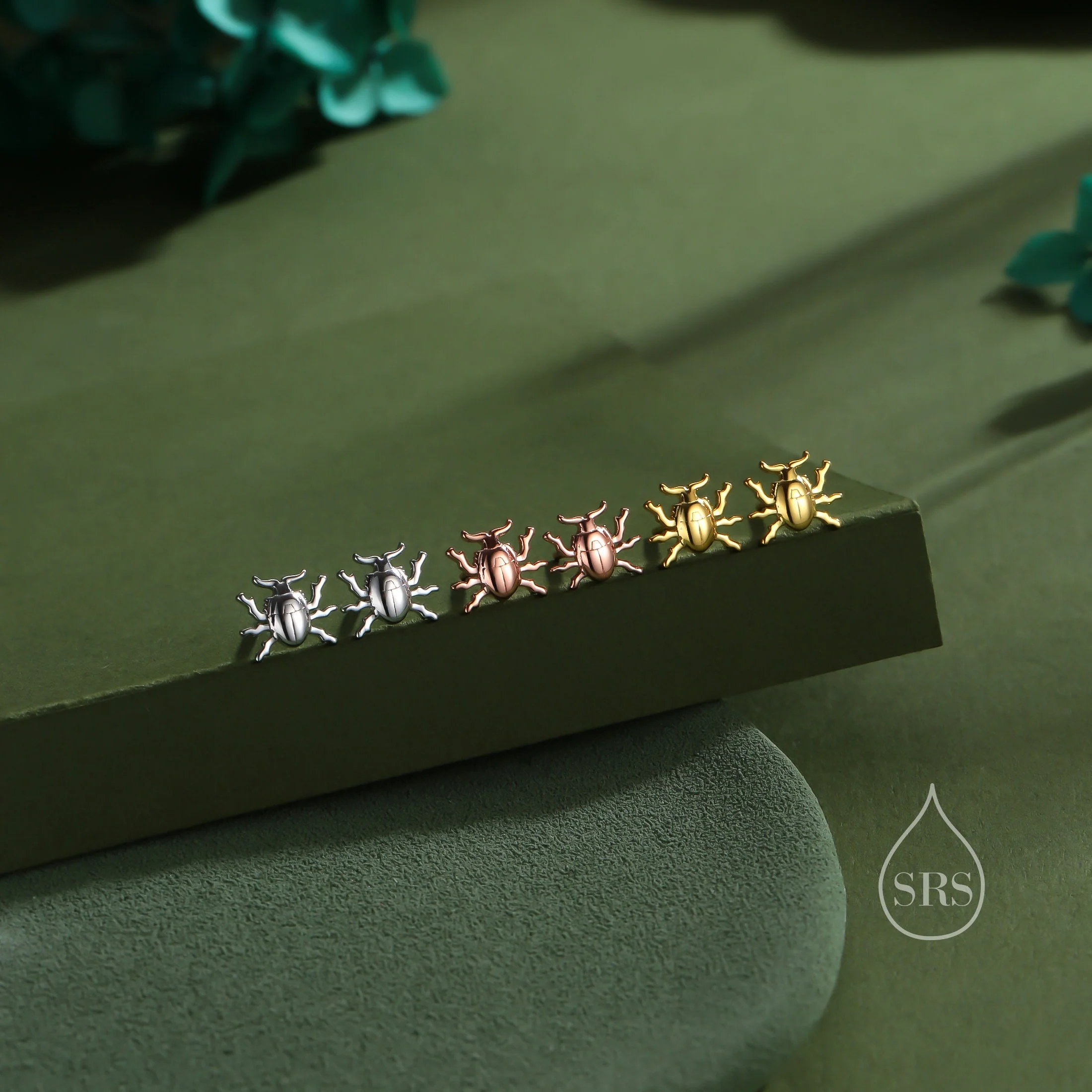 Stag Beetle Stud Earrings in Sterling Silver, Silver, Gold or Rose Gold, Cute Bug Stud, Cute and Quirky Stud Earrings - Image 7