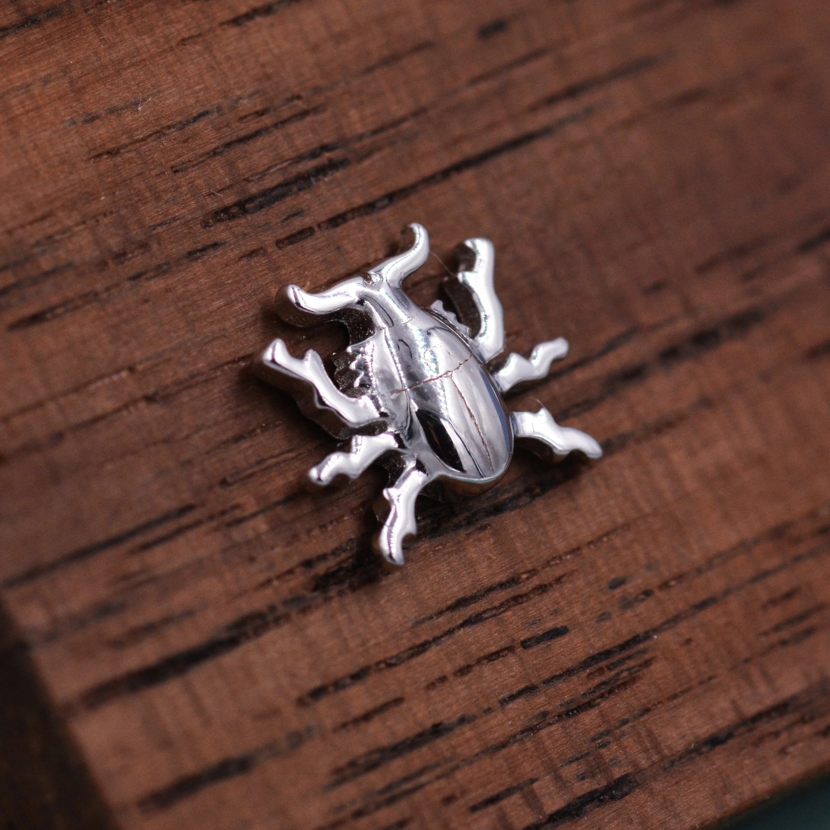 Stag Beetle Stud Earrings in Sterling Silver, Silver, Gold or Rose Gold, Cute Bug Stud, Cute and Quirky Stud Earrings - Image 8