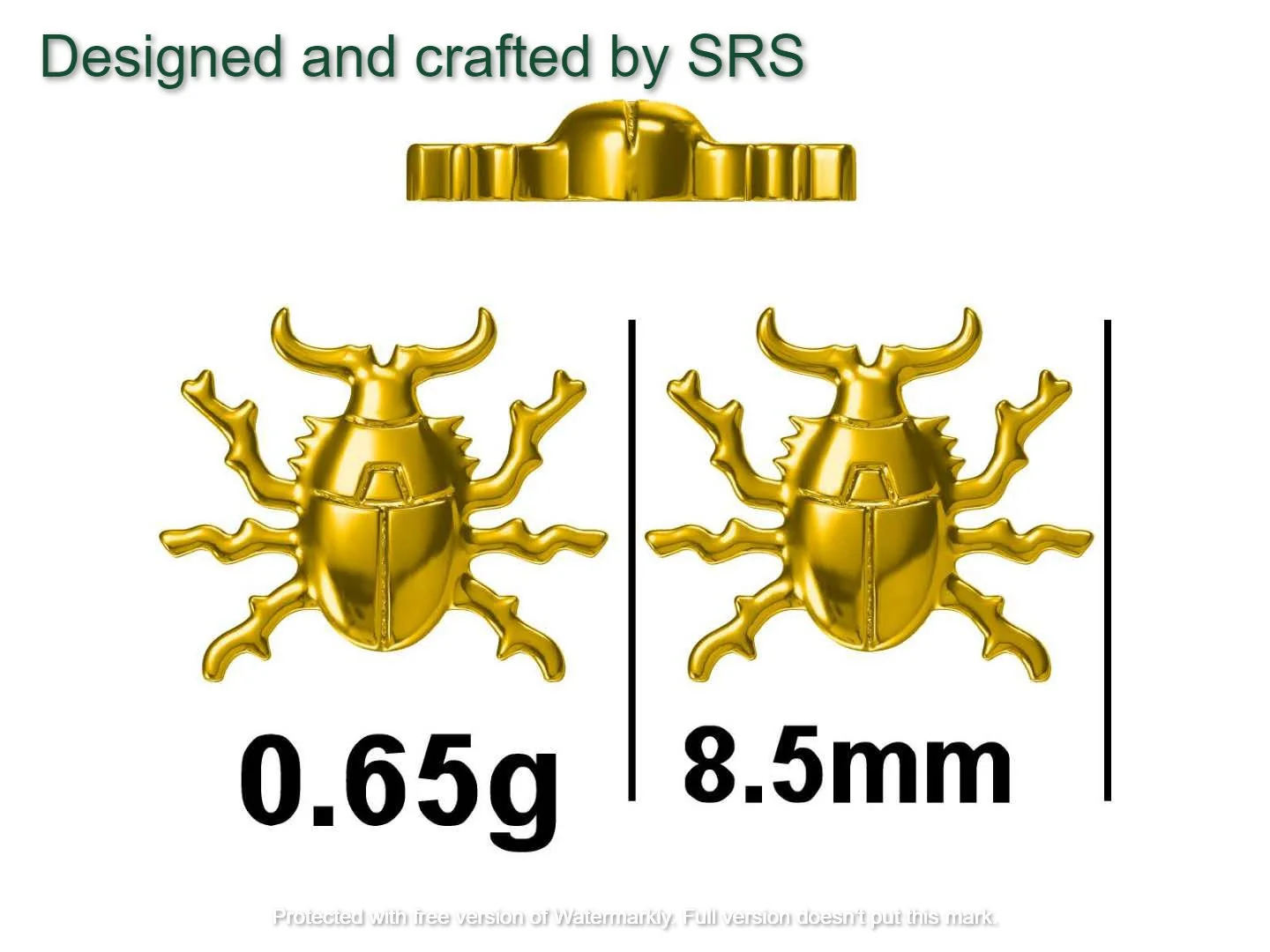 Stag Beetle Stud Earrings in Sterling Silver, Silver, Gold or Rose Gold, Cute Bug Stud, Cute and Quirky Stud Earrings - Image 9