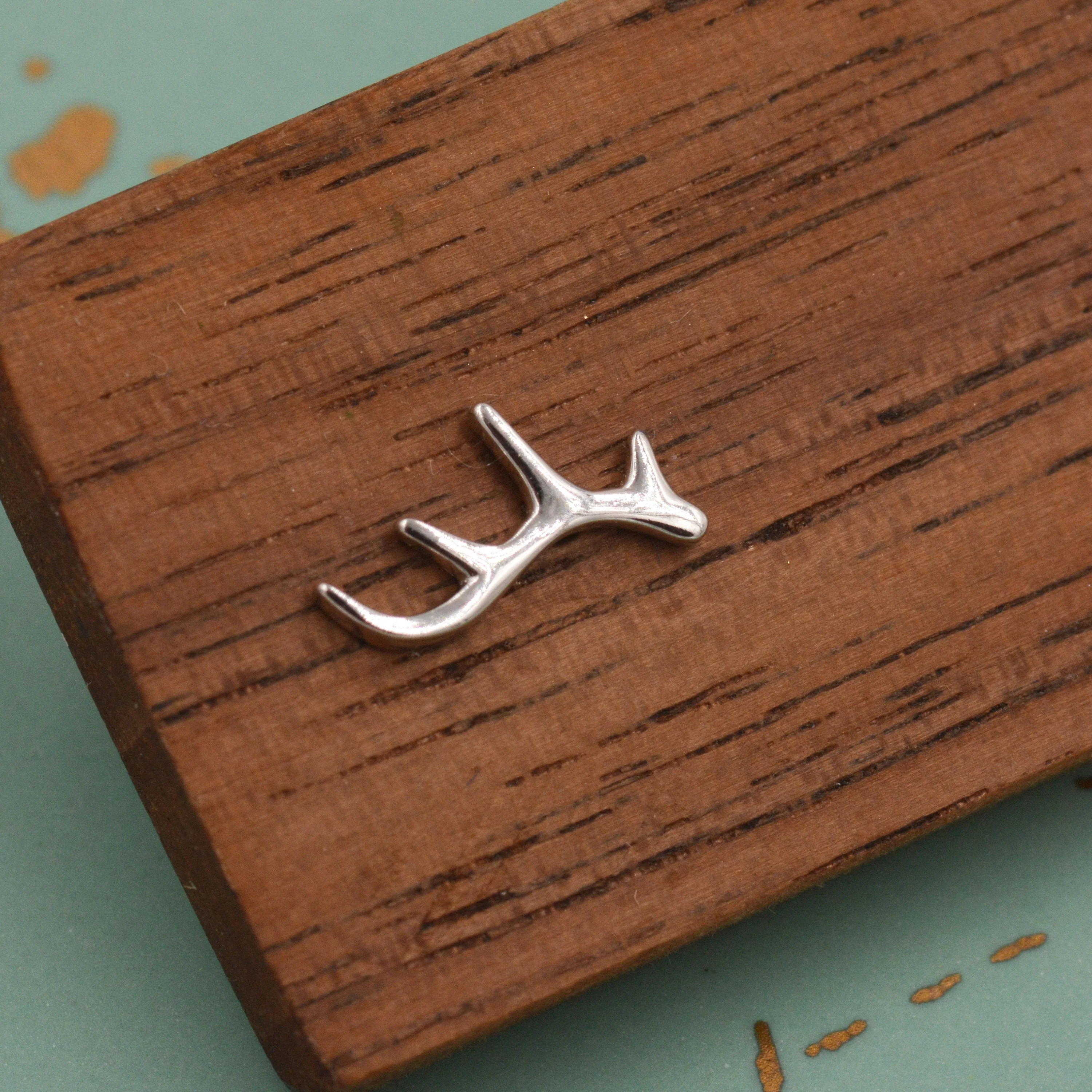 Stag Deer Antler Stud Earrings in Sterling Silver - Cute, Fun, Whimsical and Pretty Jewellery - Image 7