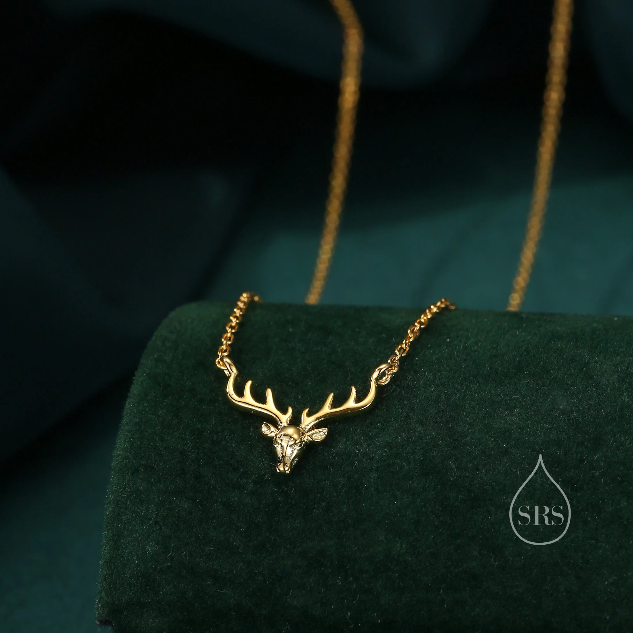 Stag Deer Necklace in Sterling Silver, Stag Head Necklace, Silver, Gold or Rose Gold - Cute Quirky and Fun Jewellery - Image 6