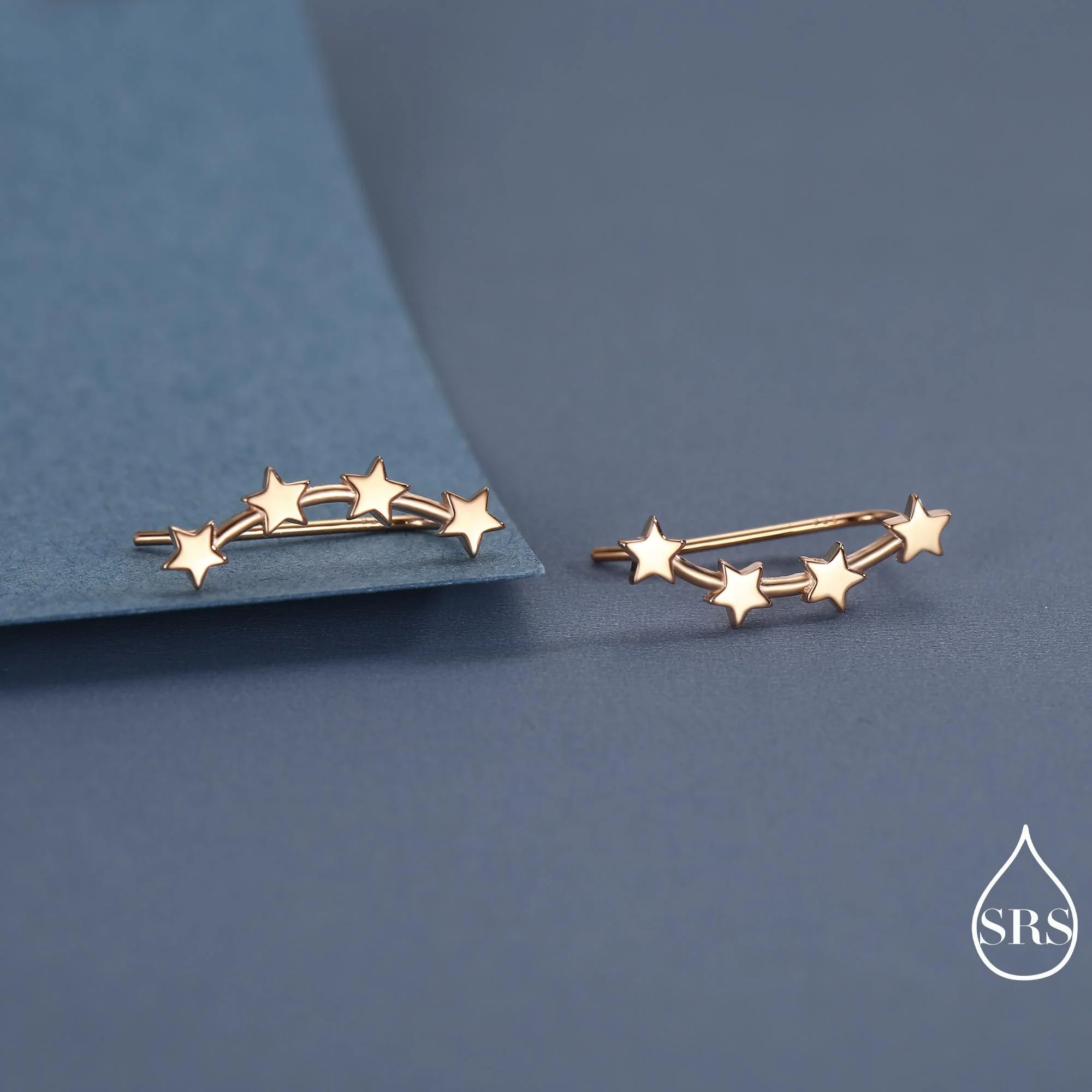 Star Constellation Crawler Earrings in Sterling Silver, Silver or Gold or Rose Gold,  Star Ear Crawlers, Ear Climbers - Image 4