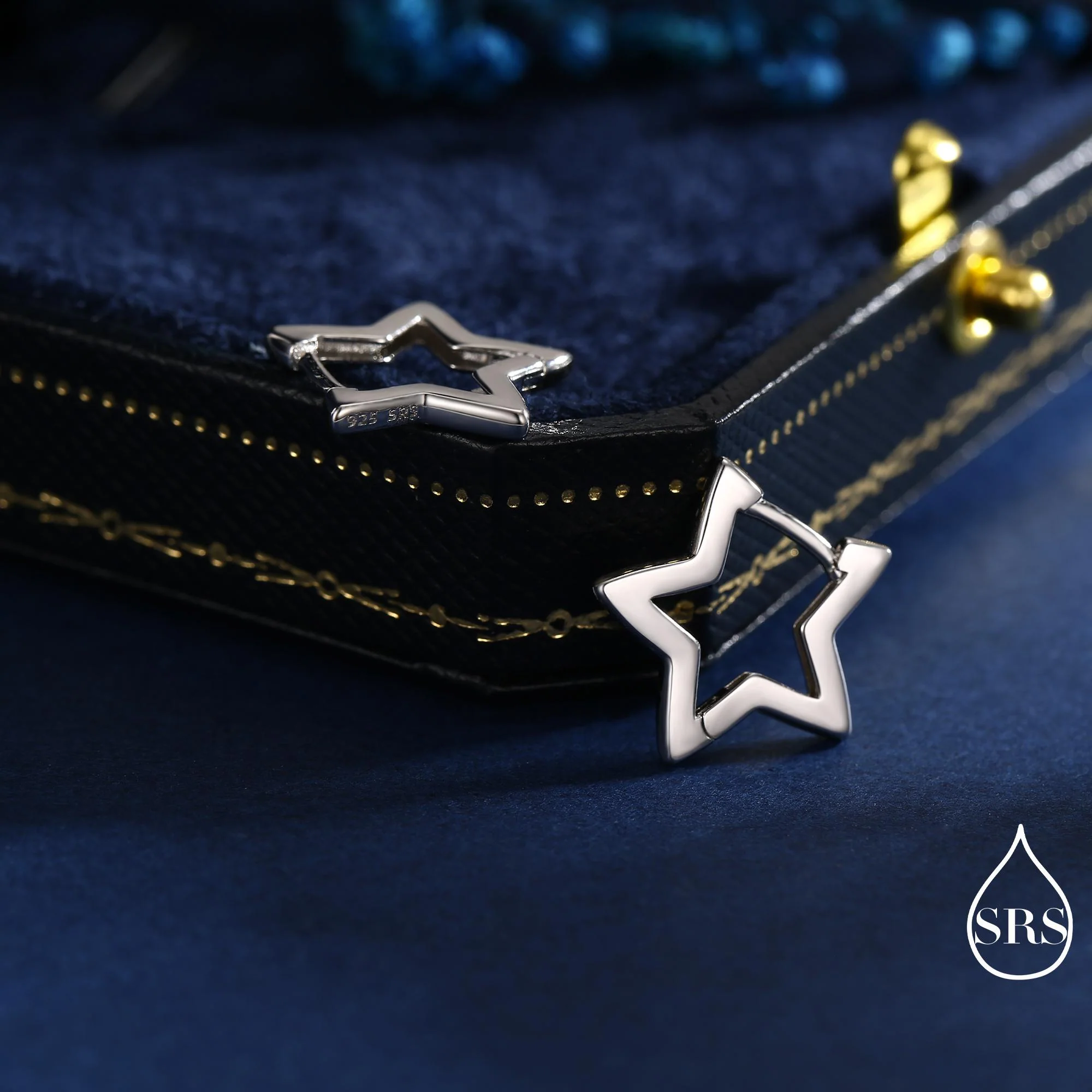 Star Huggie Hoop in Sterling Silver, Silver or Gold, Fun Star Hoop Earrings, Star Earrings - Image 4