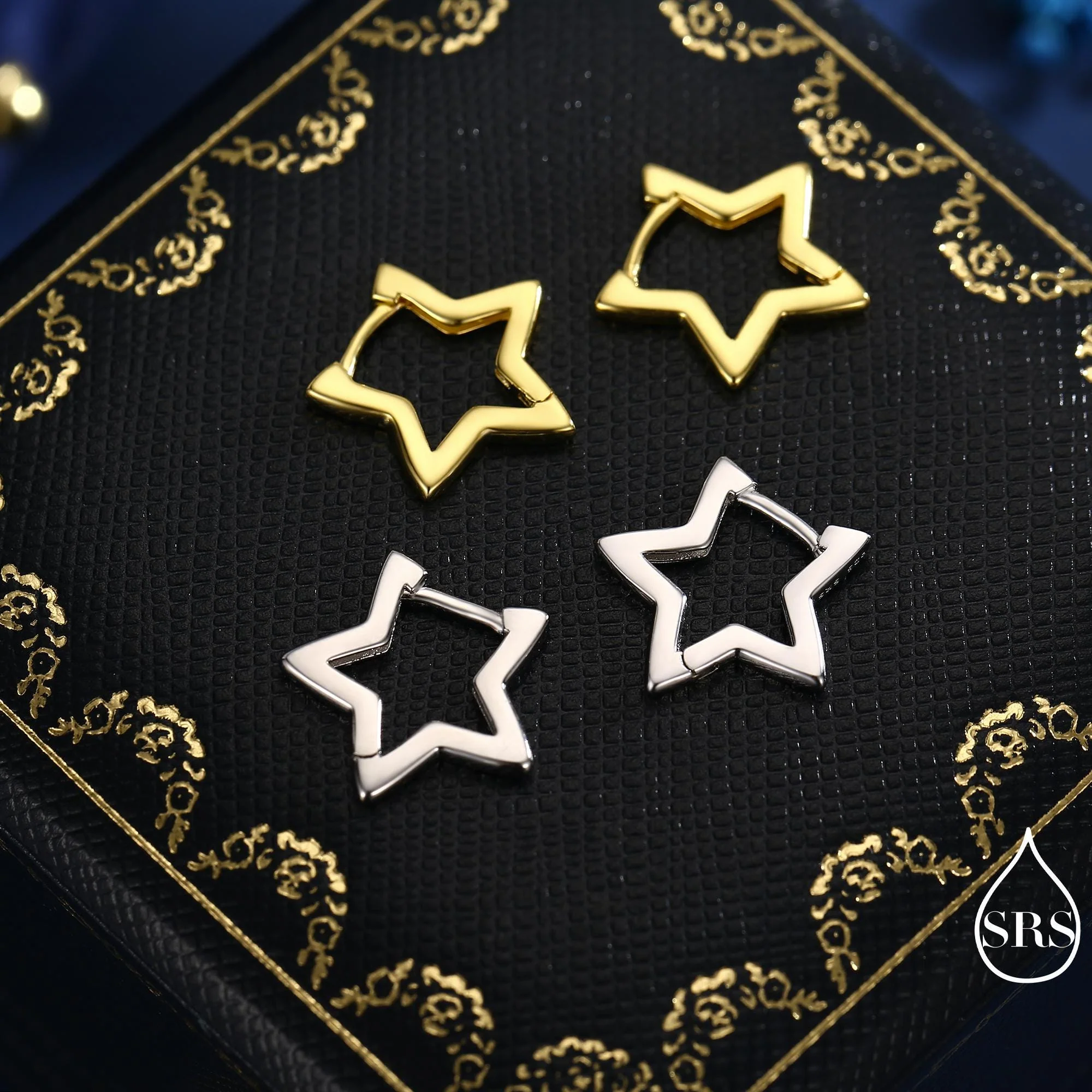 Star Huggie Hoop in Sterling Silver, Silver or Gold, Fun Star Hoop Earrings, Star Earrings - Image 8
