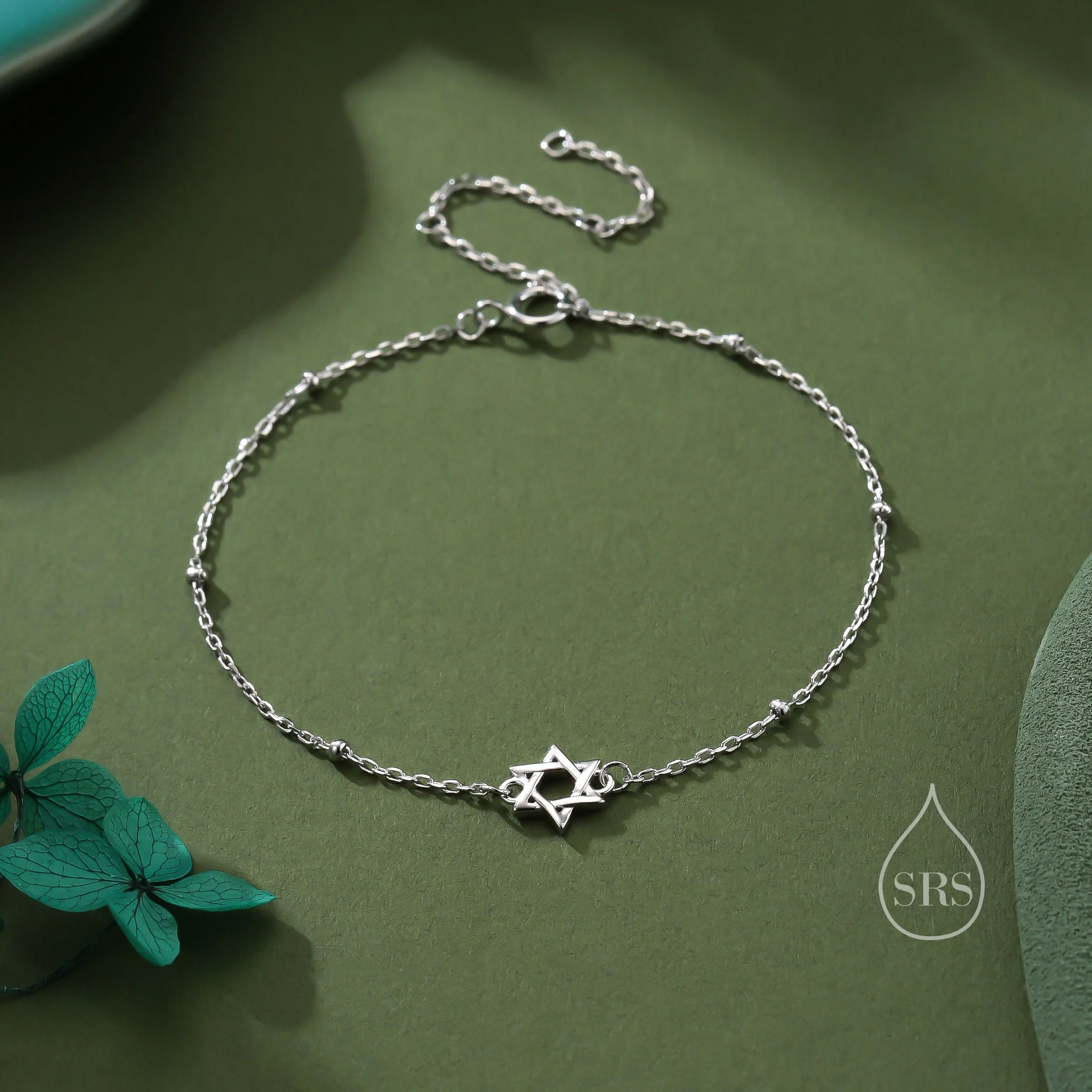 Star of David Bracelet in Sterling Silver, Silver or Gold or Rose Gold, Star Bracelet, Star Jewellery - Image 3