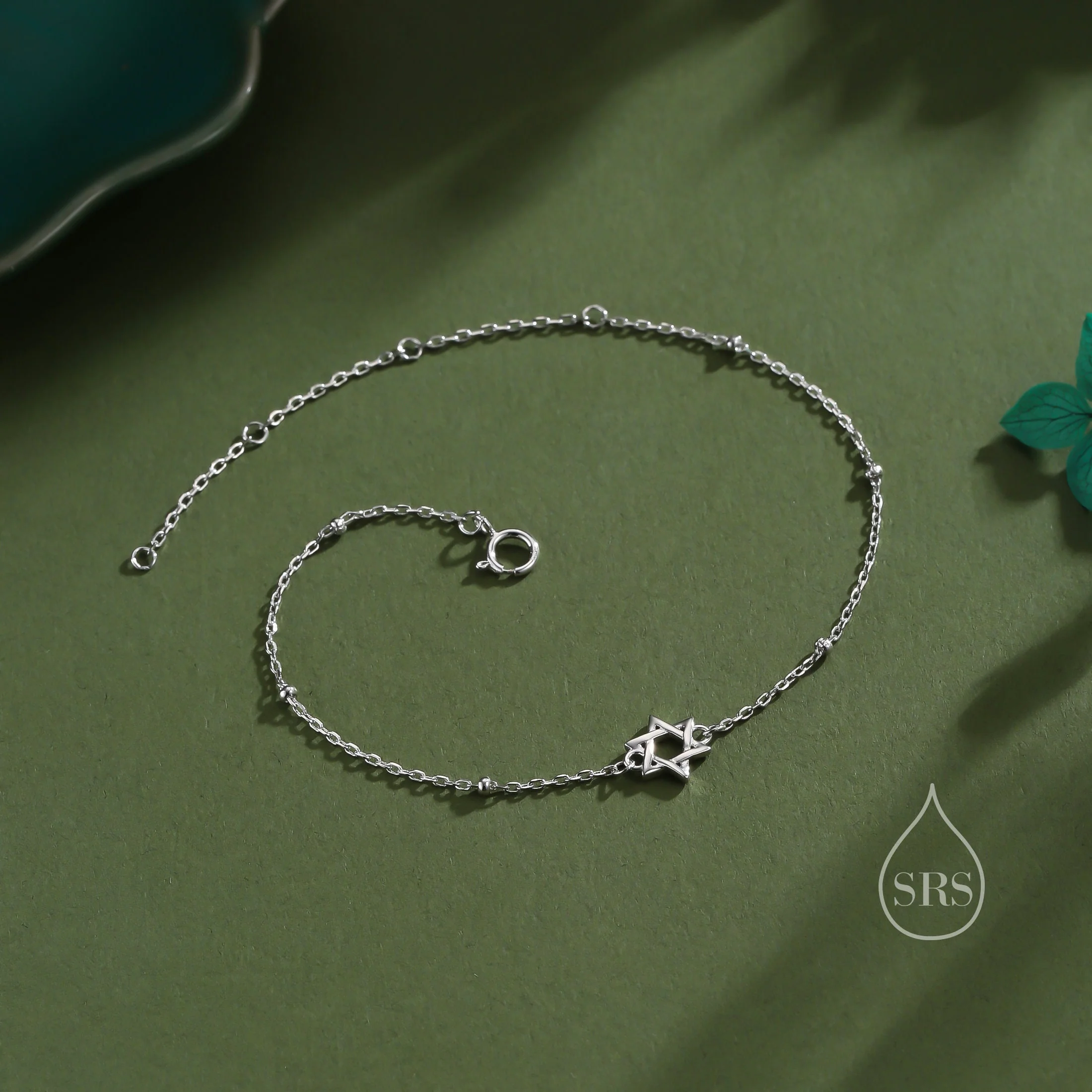 Star of David Bracelet in Sterling Silver, Silver or Gold or Rose Gold, Star Bracelet, Star Jewellery - Image 4