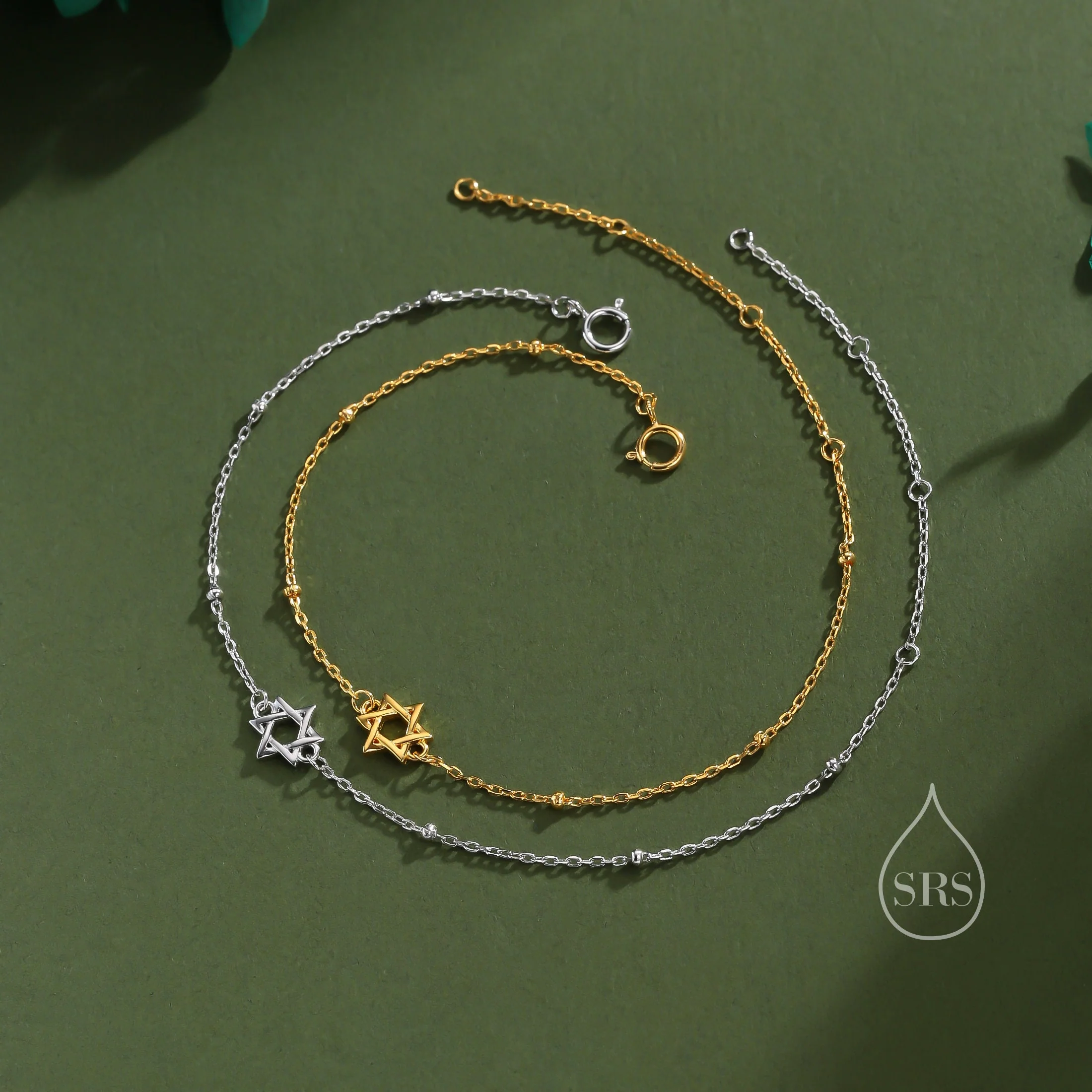 Star of David Bracelet in Sterling Silver, Silver or Gold or Rose Gold, Star Bracelet, Star Jewellery - Image 6