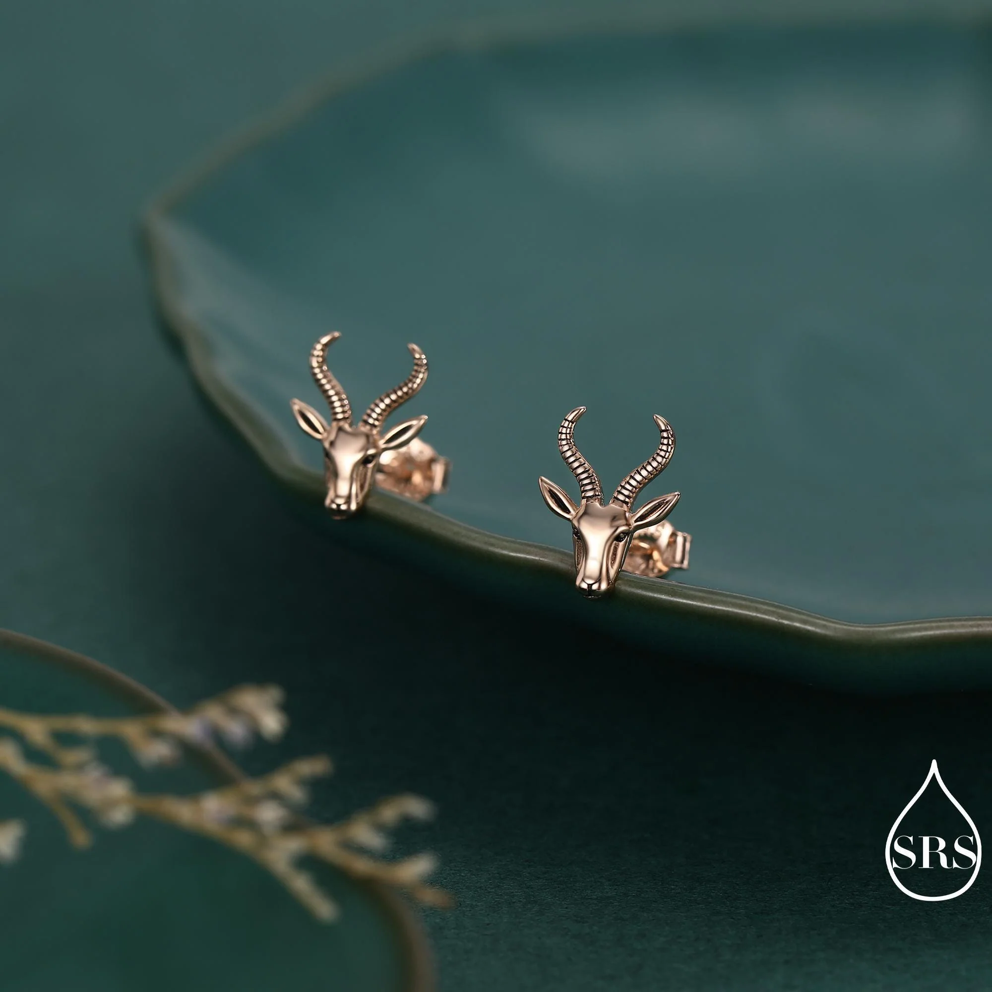 Sterling Silver Antelope / Deer Head Stud Earrings, Aries Jewellery, Animal Earrings, Nature Inspired - Image 7
