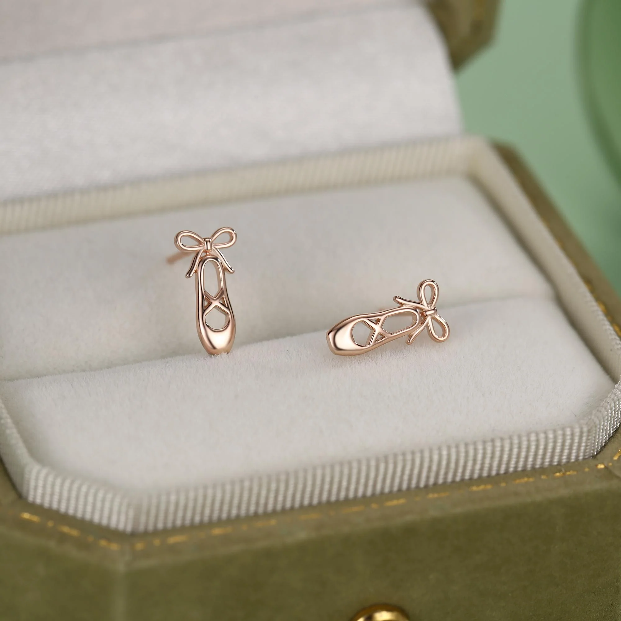 Sterling Silver Ballet Shoe Stud Earrings - Image 5