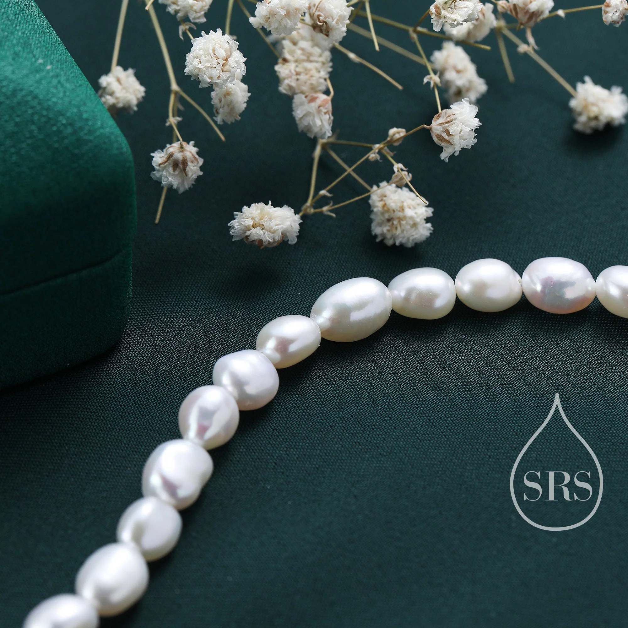 Sterling Silver Baroque Pearl Bracelet, Silver or Gold, Genuine Fresh Water Pearls, Natural Pearl Bracelet - Image 4
