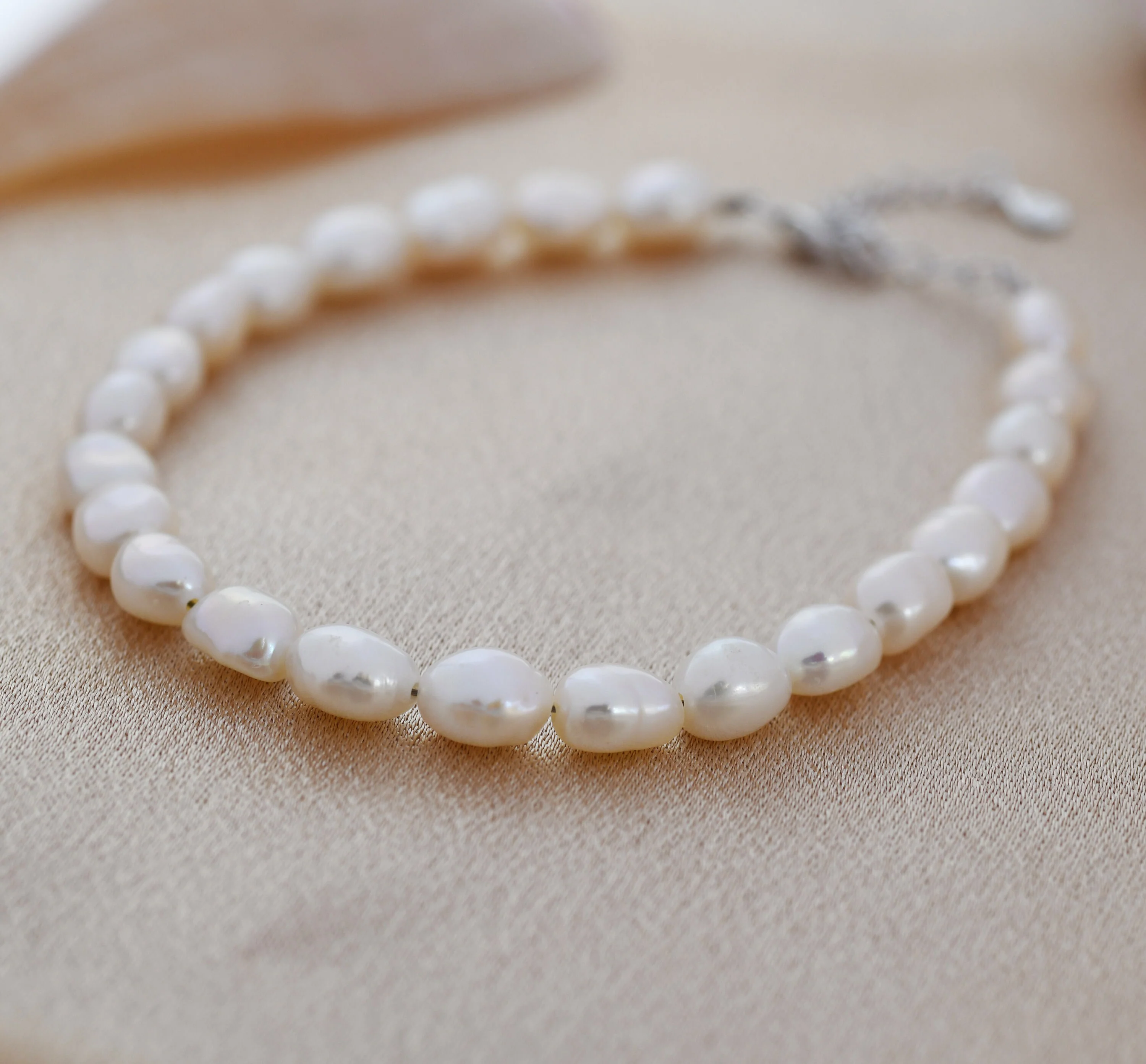 Sterling Silver Baroque Pearl Bracelet, Silver or Gold, Genuine Fresh Water Pearls, Natural Pearl Bracelet - Image 9