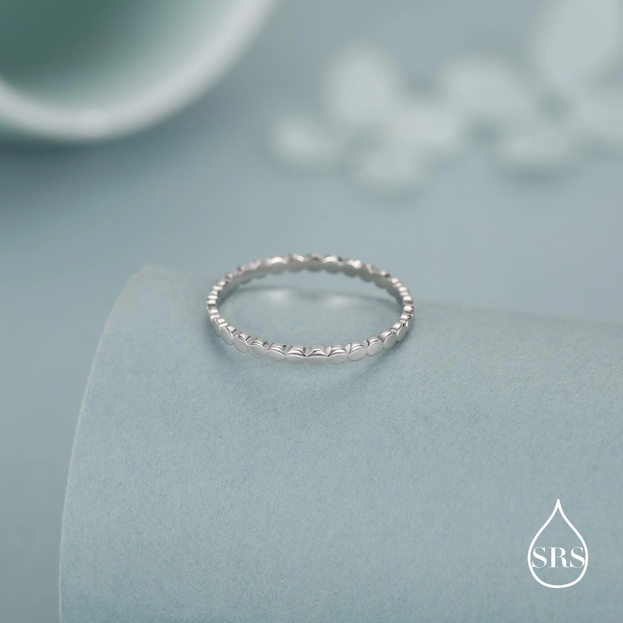 Sterling Silver Beaded Dot Band Ring - Image 6