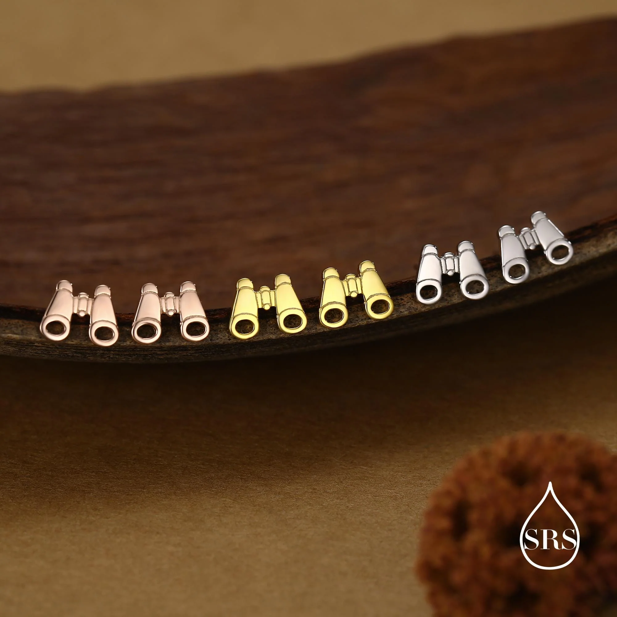 Sterling Silver Binocular Stud Earrings - Image 3