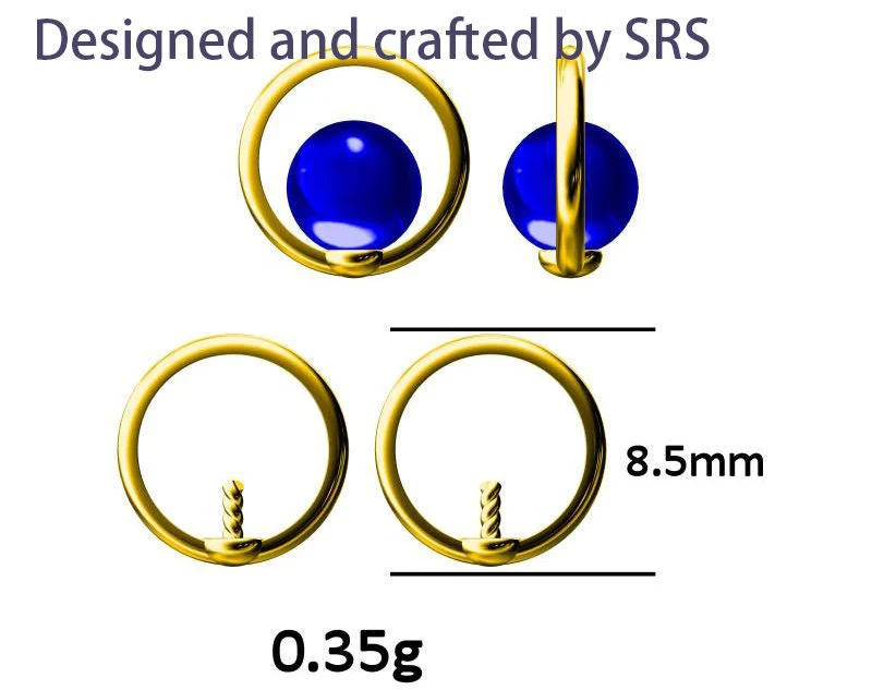 Sterling Silver Blue Planet Opal Stud Earrings, Saturn Earrings, Halo Opal Bead Stud, Blue and White , Gold or Silver Minimalist Geometric - Image 7
