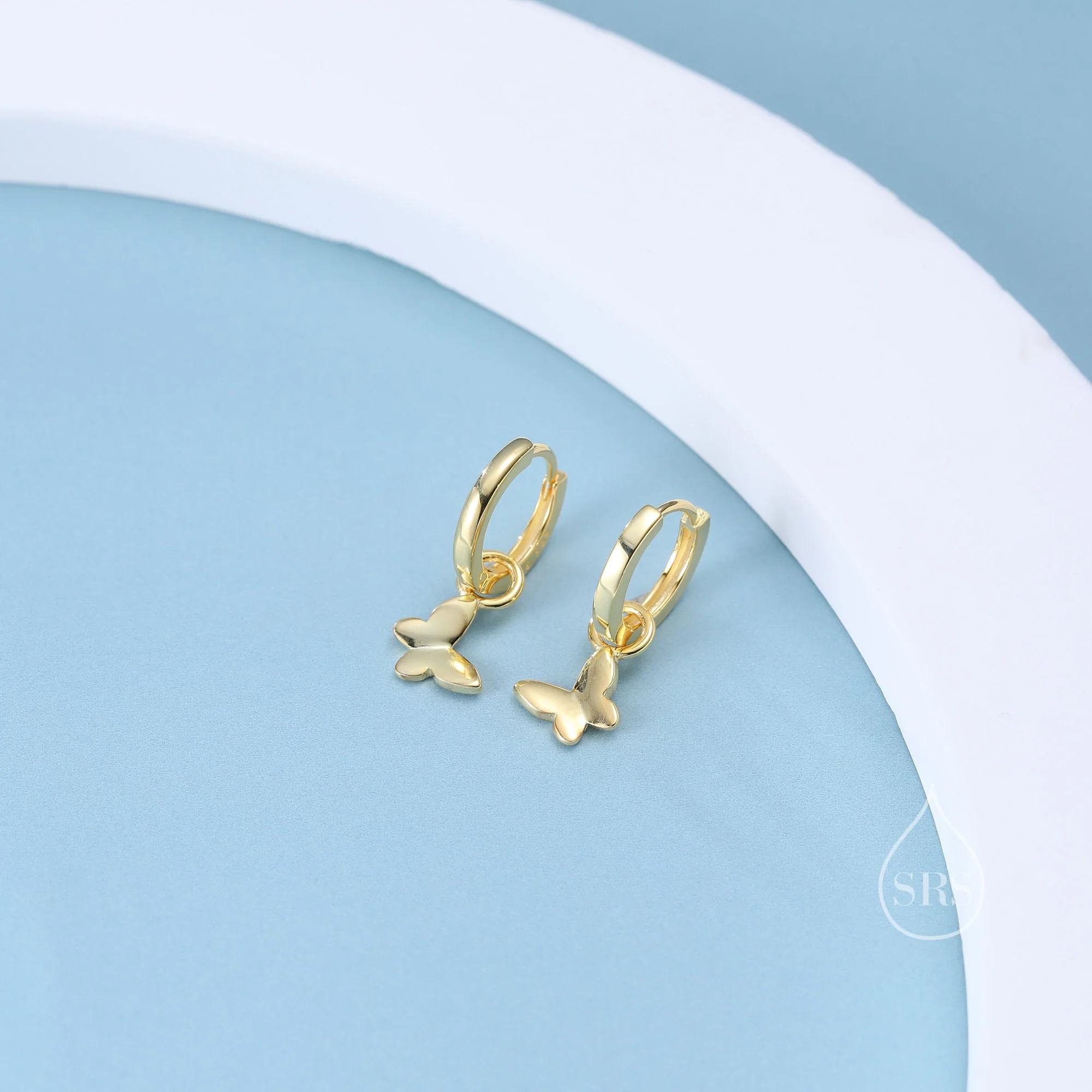 Sterling Silver Butterfly Huggie Hoops, Detachable Butterfly Hoop Earrings, Dainty Butterfly Dangle Earrings, Butterfly Earrings - Image 3