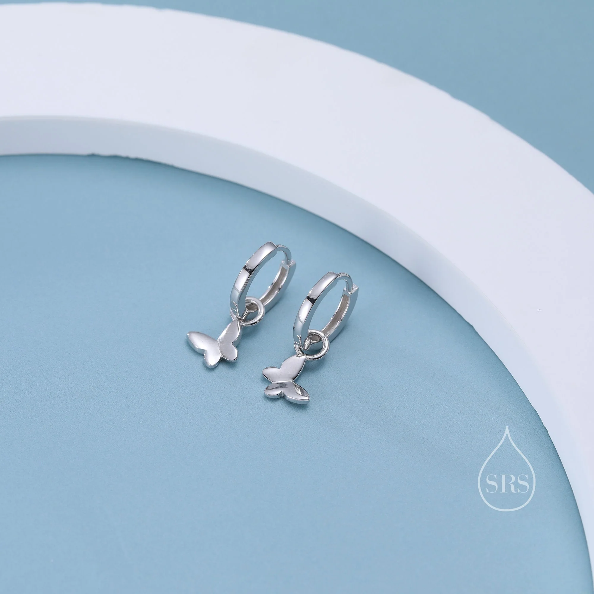Sterling Silver Butterfly Huggie Hoops, Detachable Butterfly Hoop Earrings, Dainty Butterfly Dangle Earrings, Butterfly Earrings - Image 5